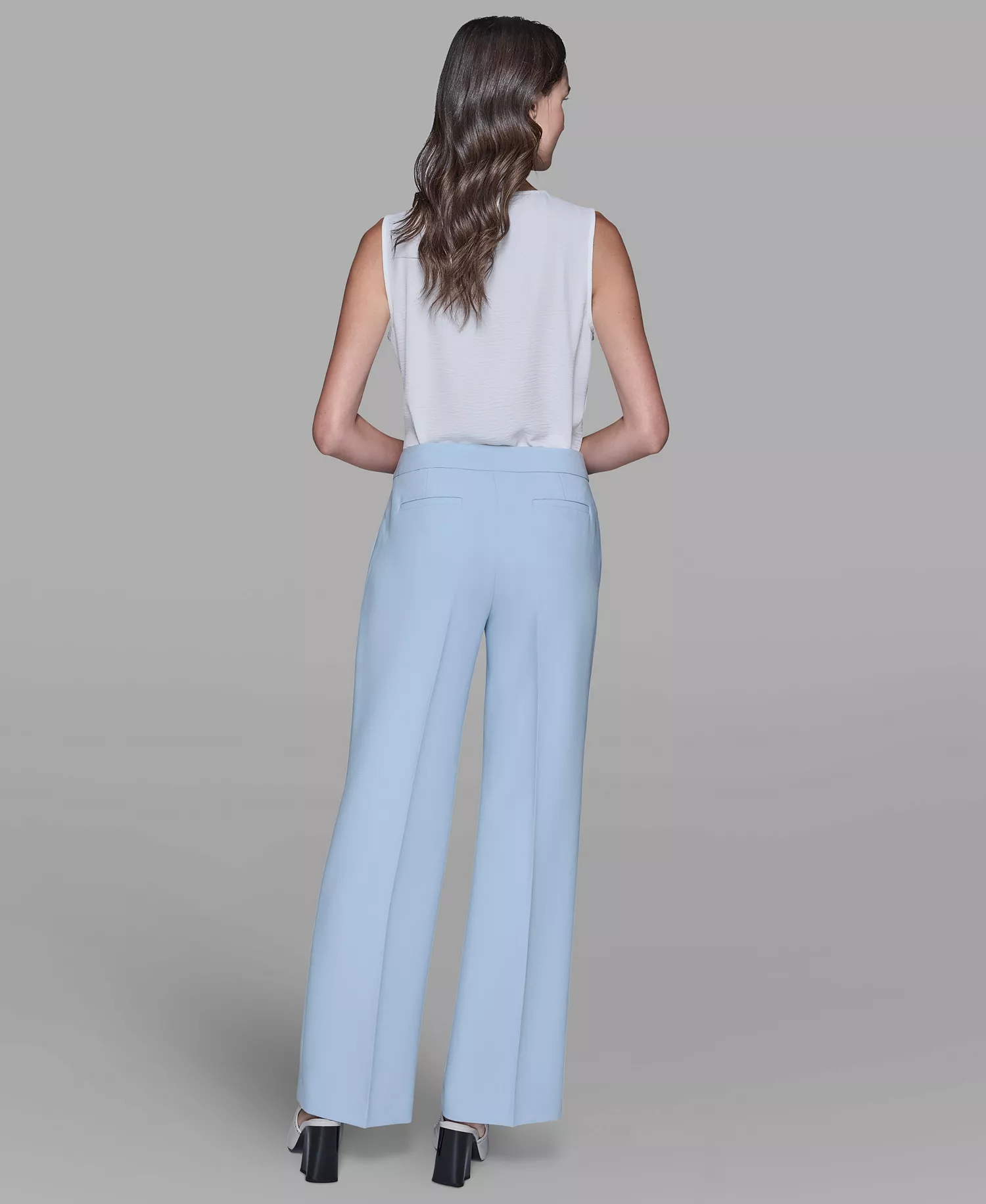 Women's Flared Invisible Zipper Pants - Blue Aura - 0