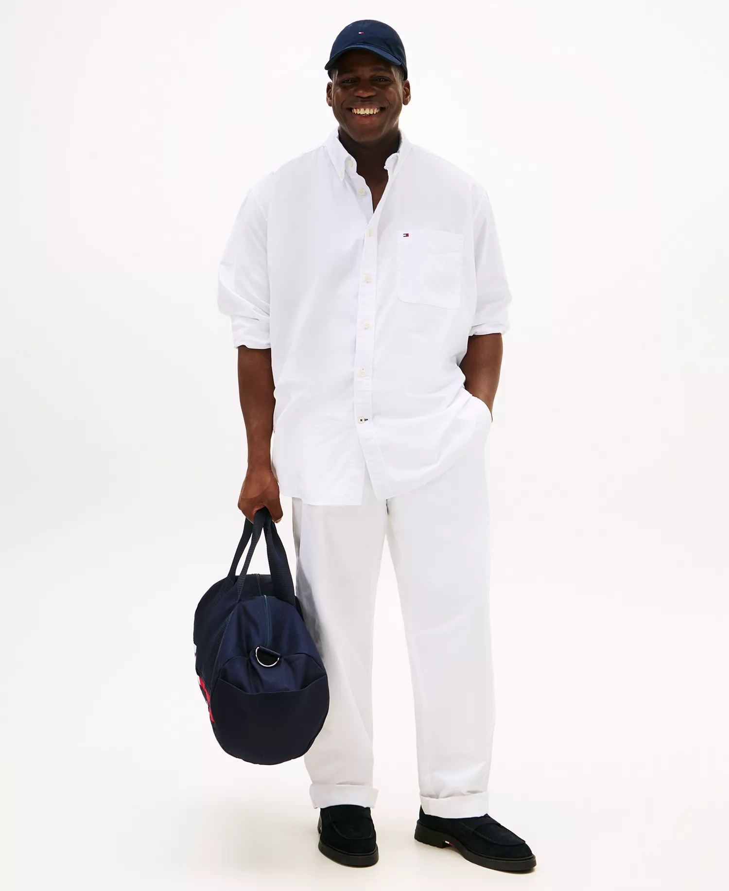 Men's Big & Tall Classic-Fit Stretch Solid Capote Shirt - Bright White - 2XB