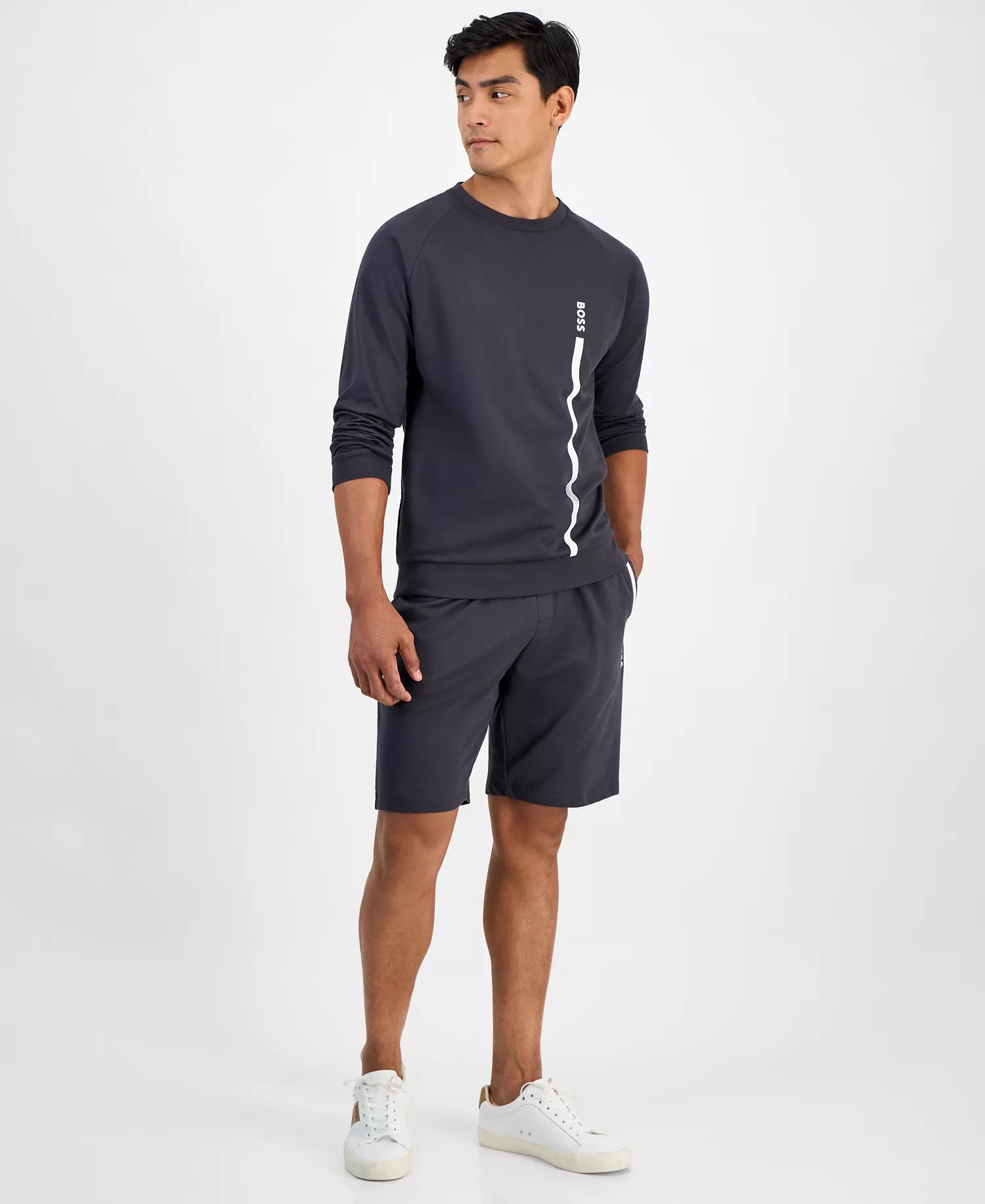 Men's Authentic Cotton Logo Crewneck Sweatshirt - Grey - M