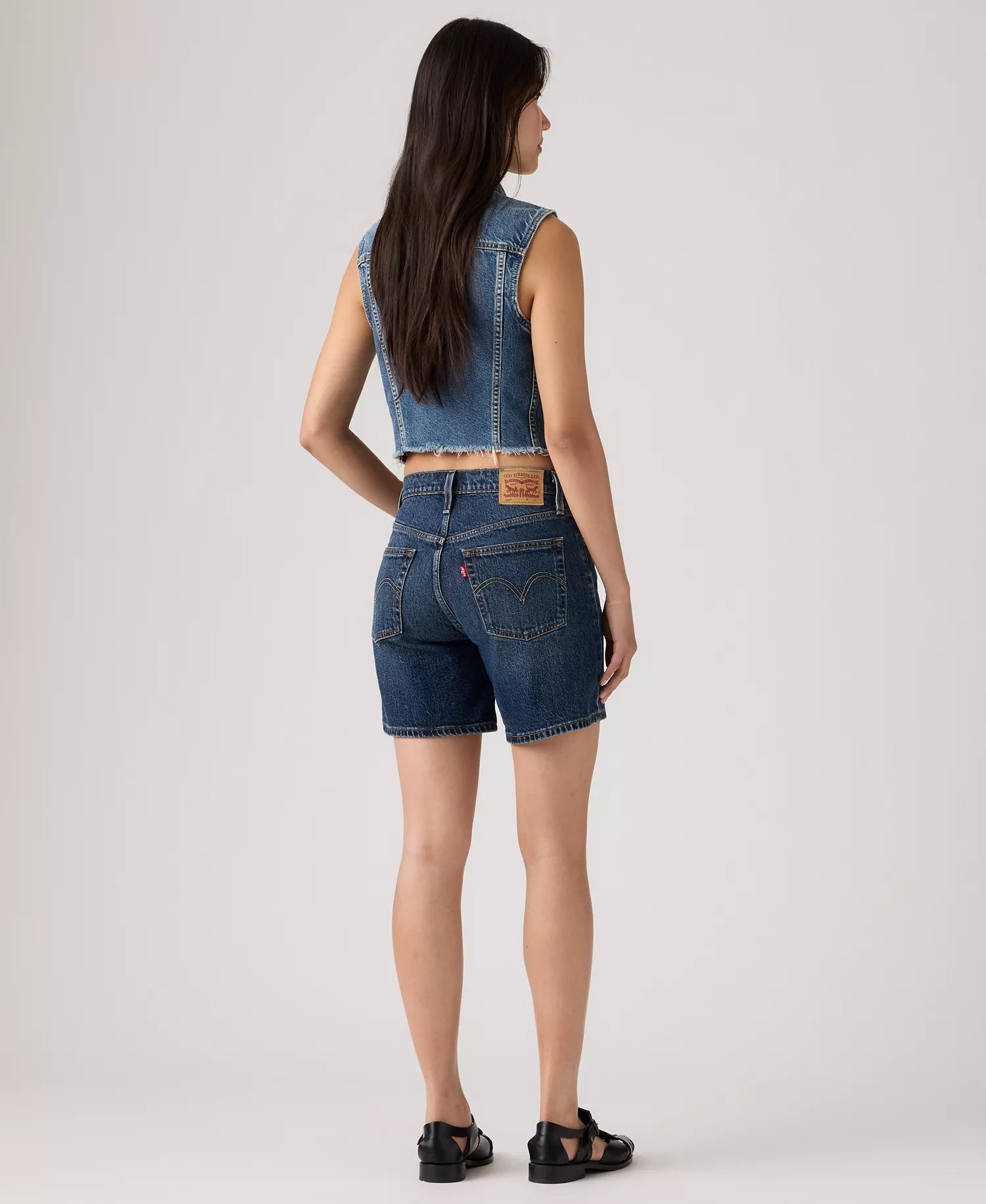 501® Mid-Thigh High Rise Straight Fit Denim Shorts - Believe Not Short - 24