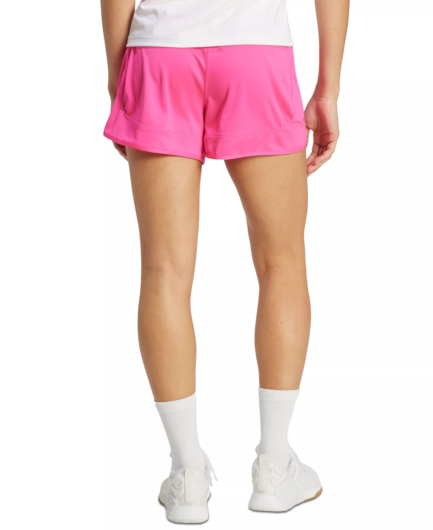 Women's Essentials Knit High-Rise Shorts - Shock Pink/white - L