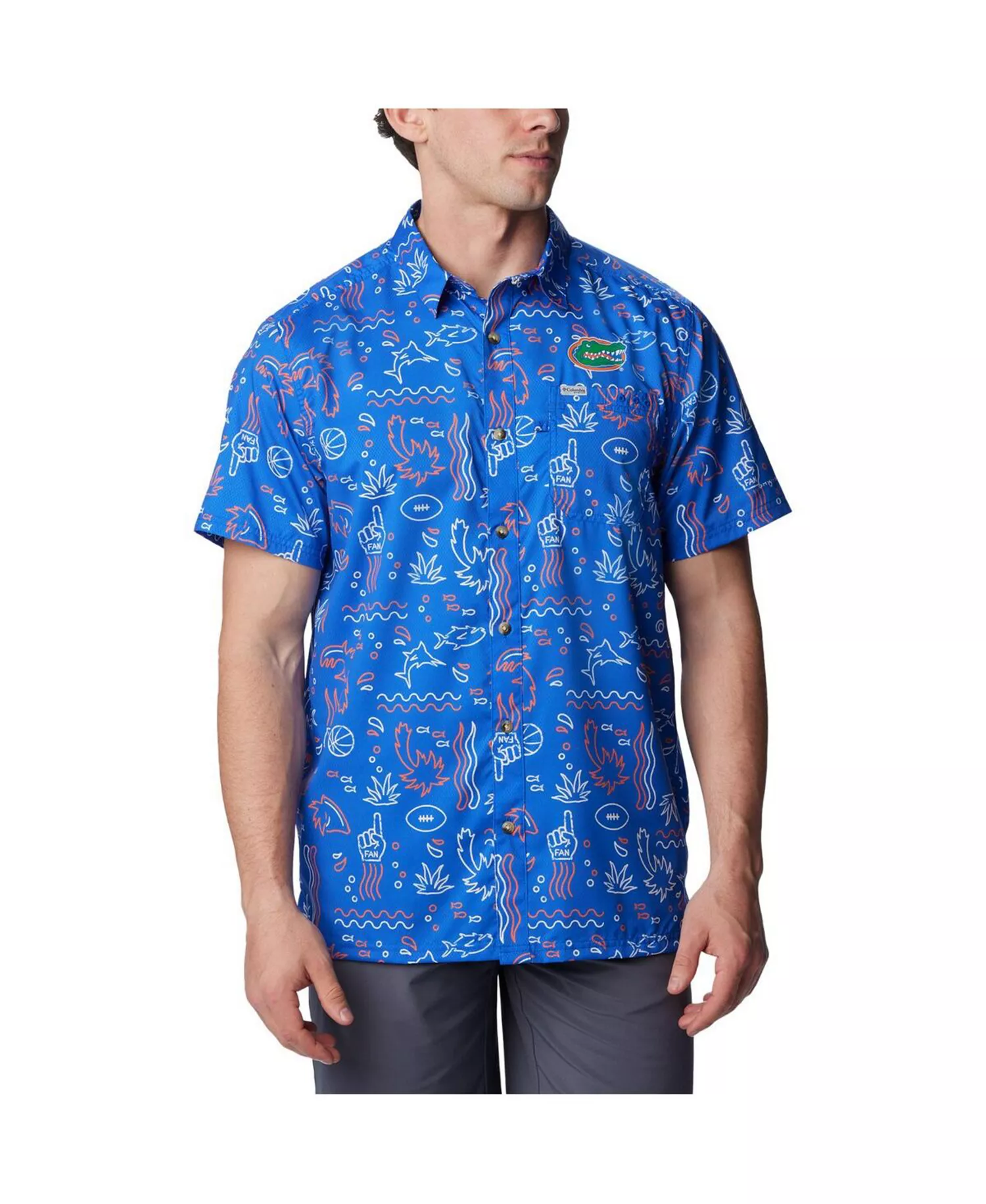Men's Royal Florida Gators Super Slack Tide Omni-Wick Button-Up Shirt - Royal - XL