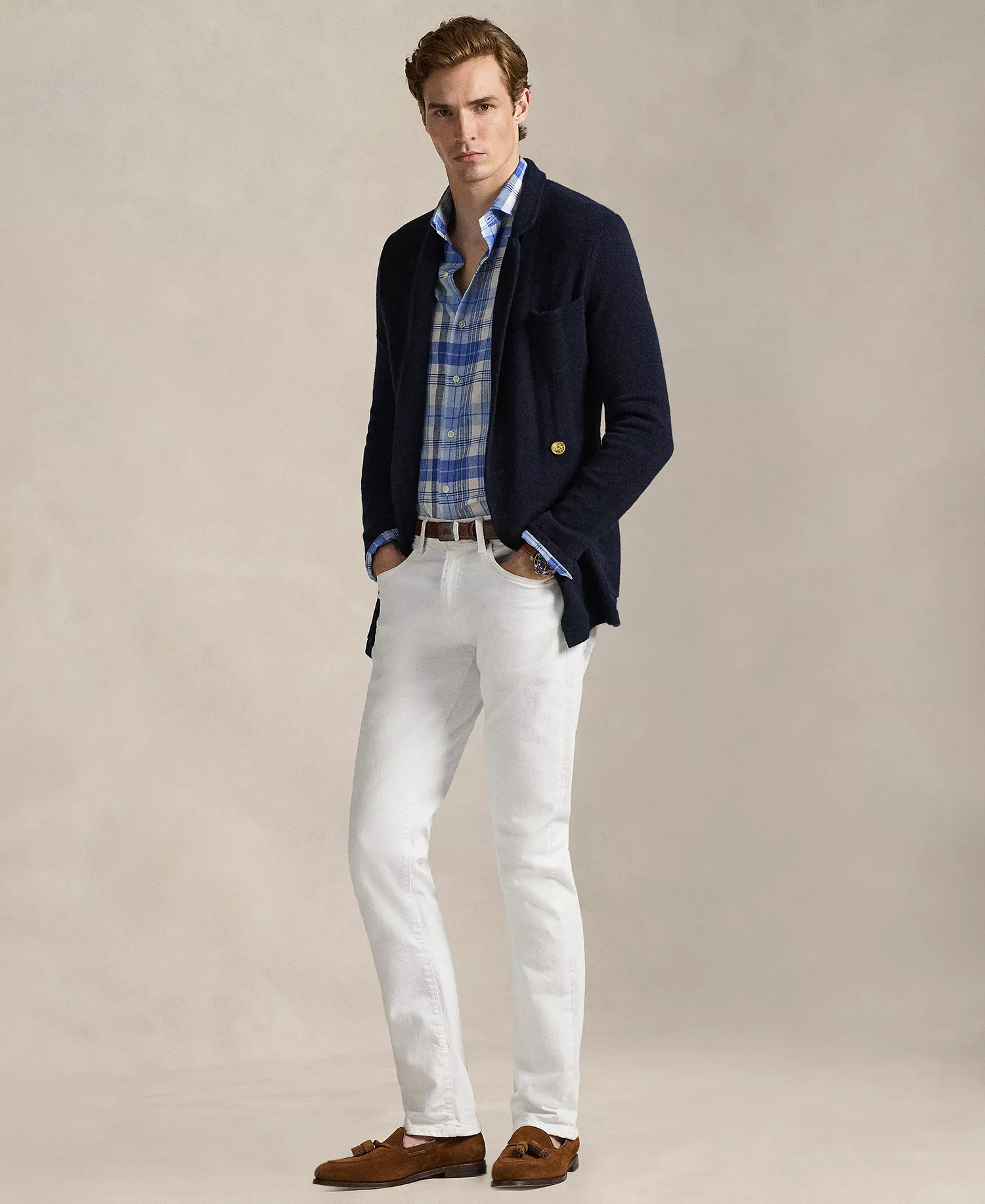 Men's Classic-Fit Plaid Pattern Shirt - Blue Multi - 2XL