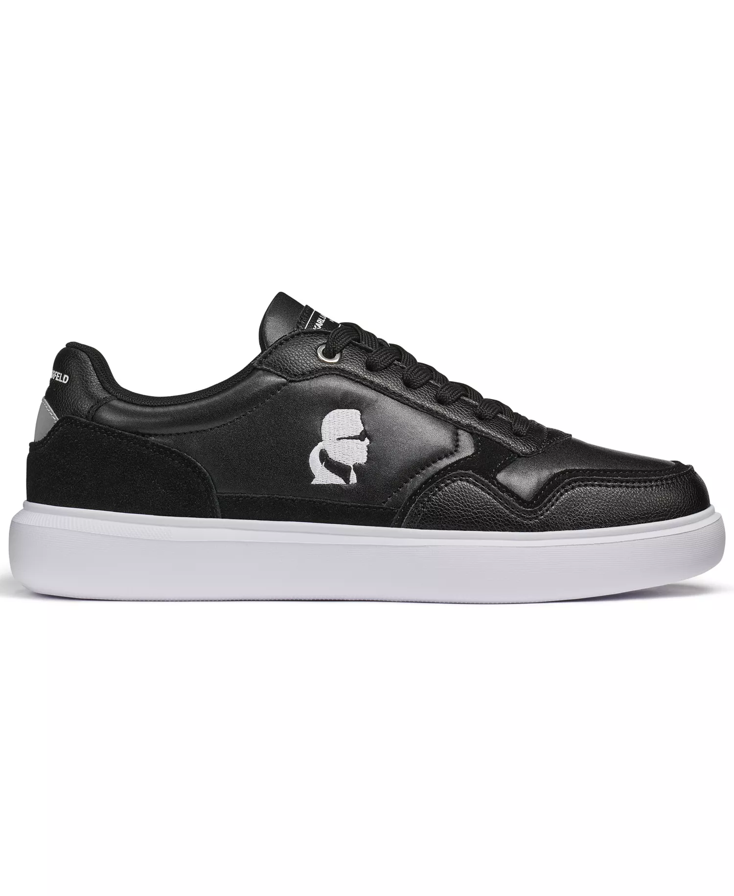 Men's Side Embroidered Karl Profile Logo Sneakers - Black - 10.5M