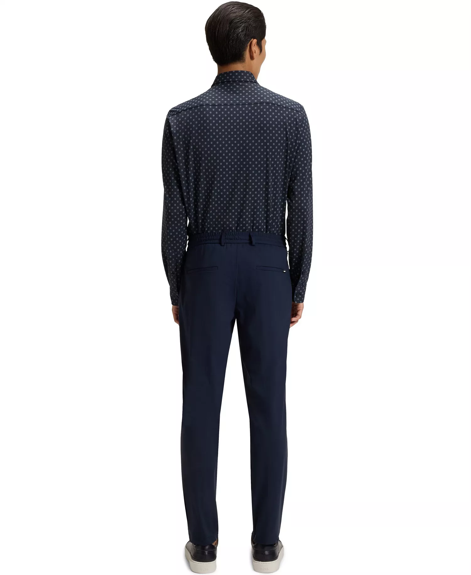 Men's Performance Slim-Fit Dress Shirt - Dark Blue - M