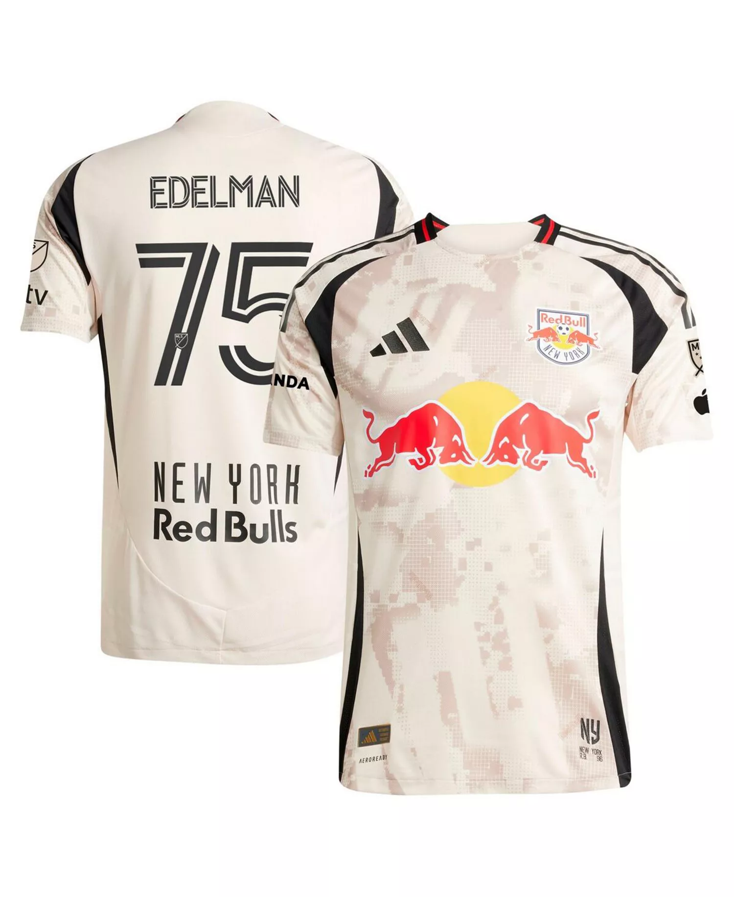 Men's Daniel Edelman Tan New York Red Bulls 2025 Stone Kit Authentic Player Jersey - Tan - 2XL