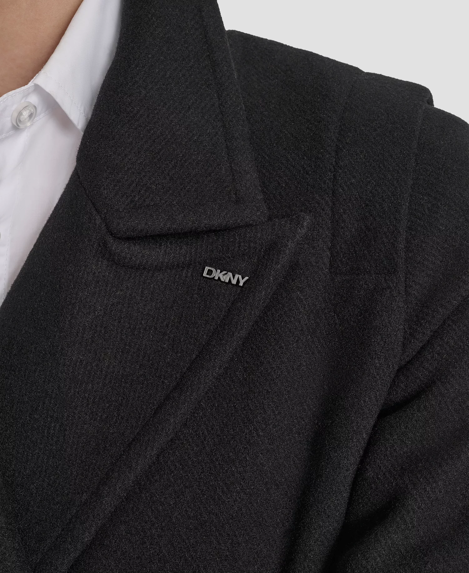 Women's Notch Collar Belted Wrap Coat - Black - L