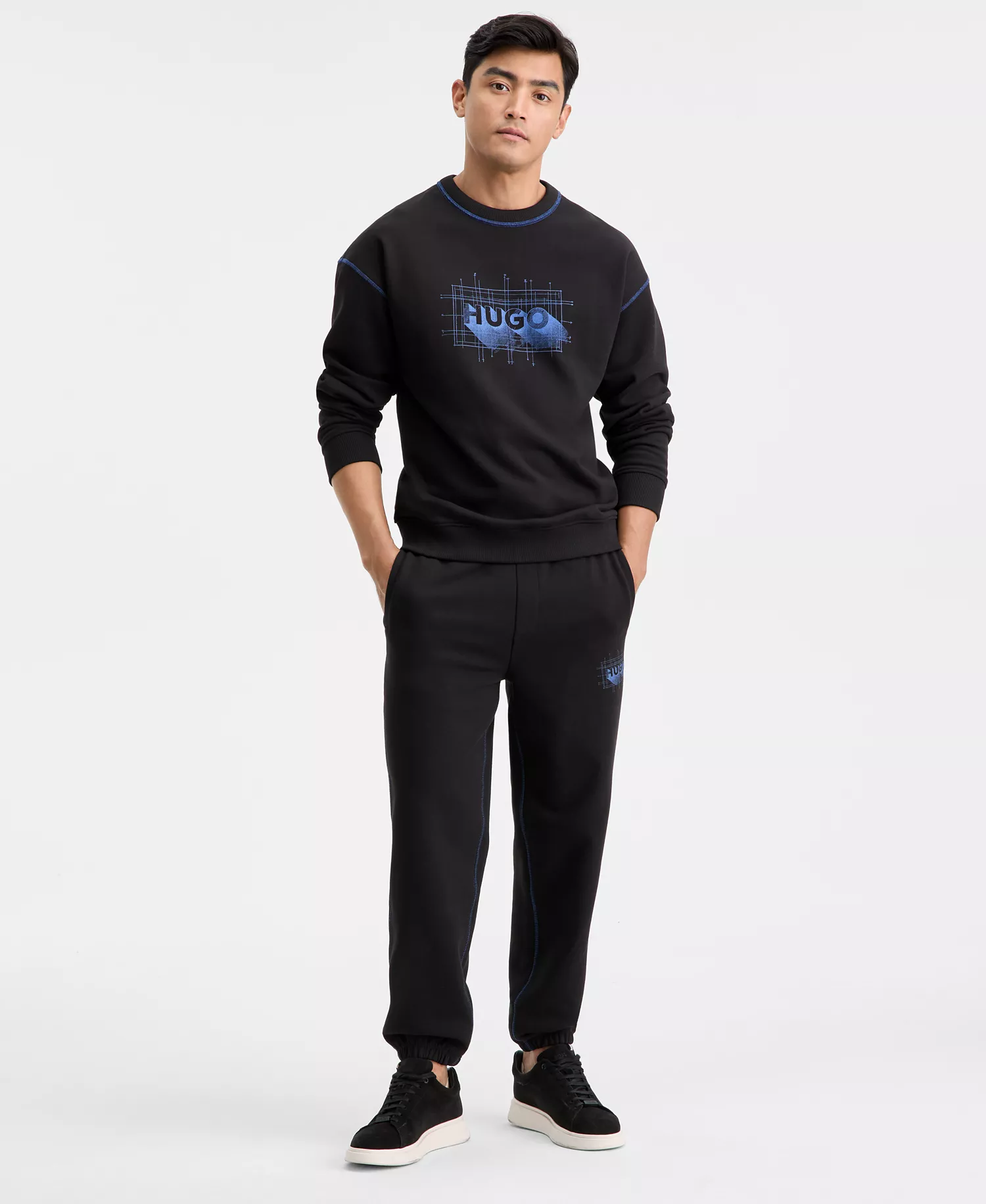 Men's Cotton Logo Jogger Pants - Black - 2XL