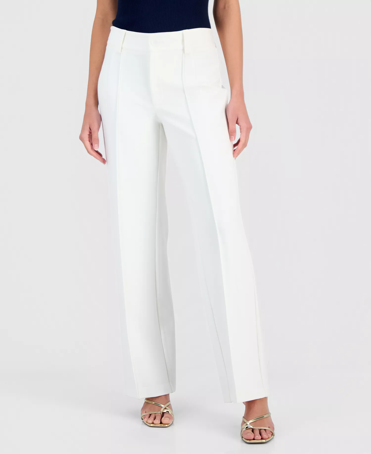 Women's High-Rise Wide-Leg Ankle Pants - White Star - 10