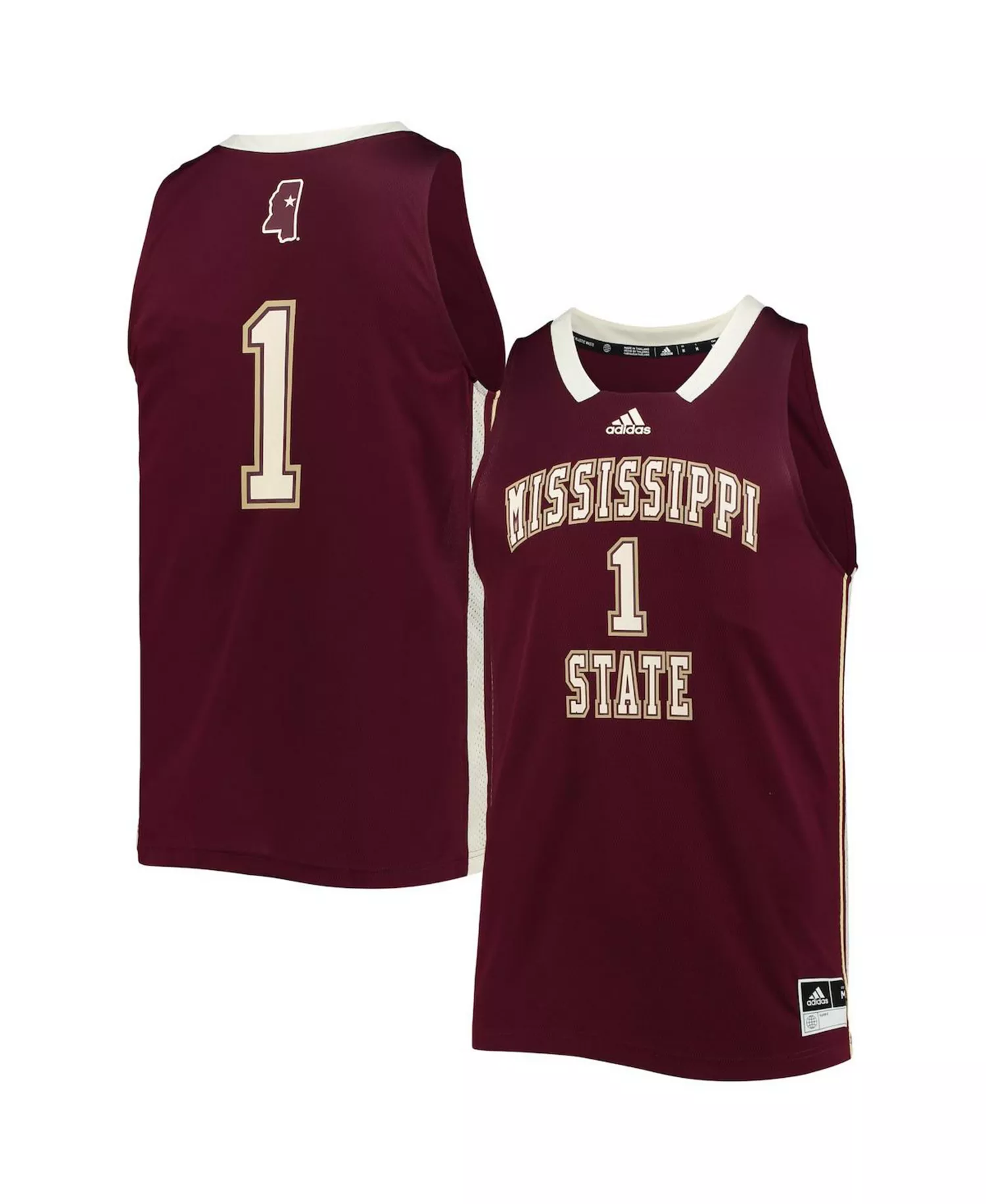 Men's #1 Maroon Mississippi State Bulldogs Reverse Retro Jersey - Maroon - L