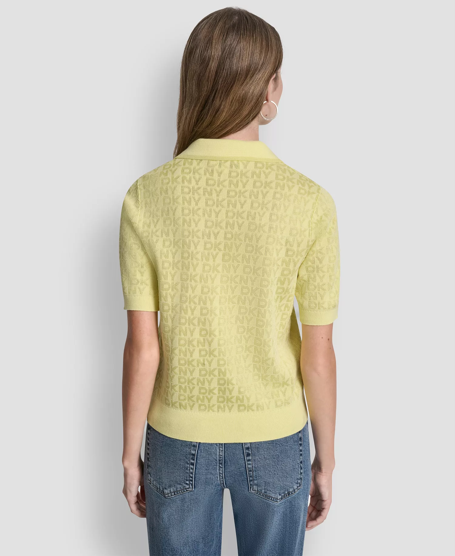 Petite Polo Collar Logo Sweater - Lemon Light - PL