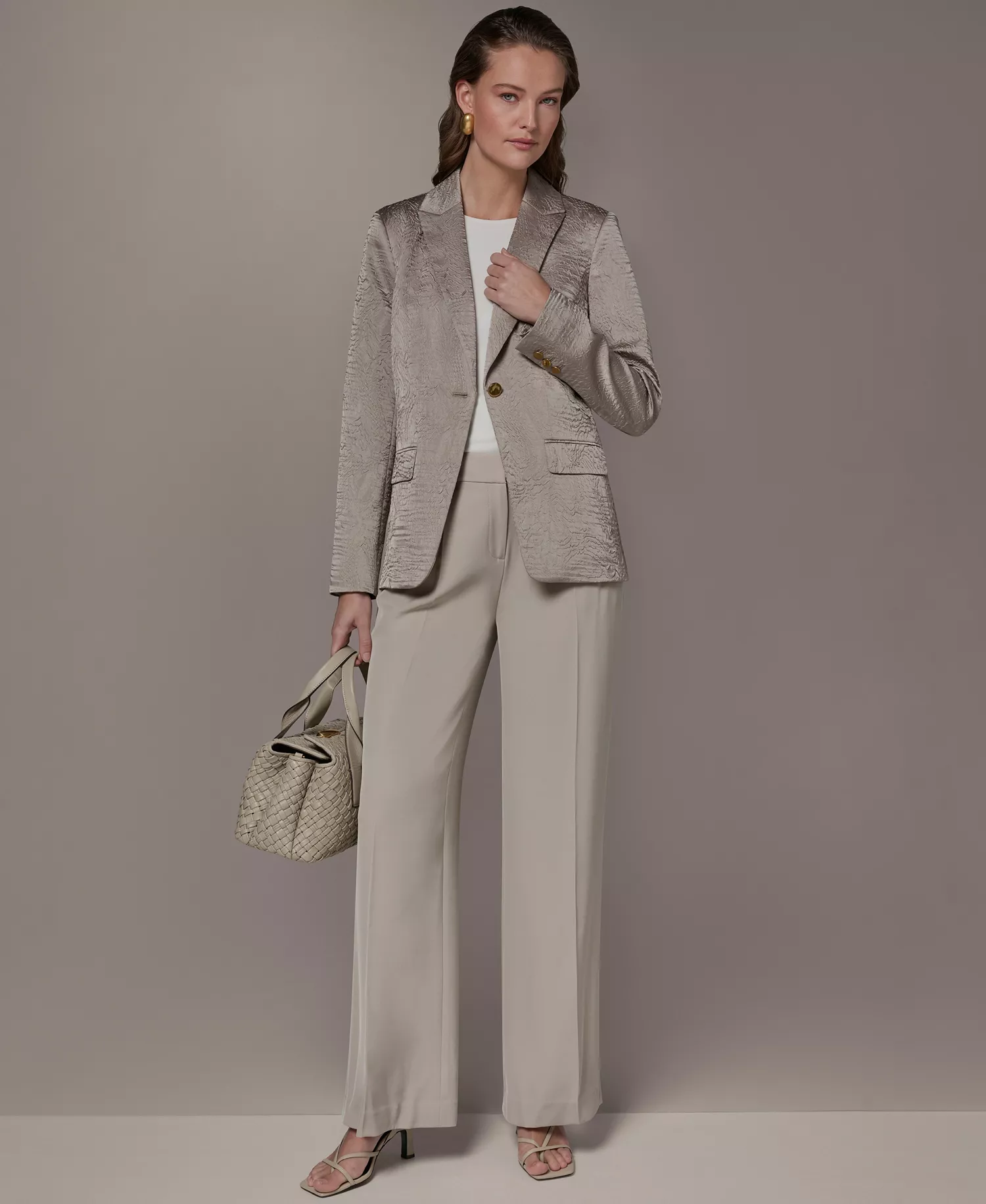 Women's Novelty One-Button Peak Lapel Blazer - Turin - 0