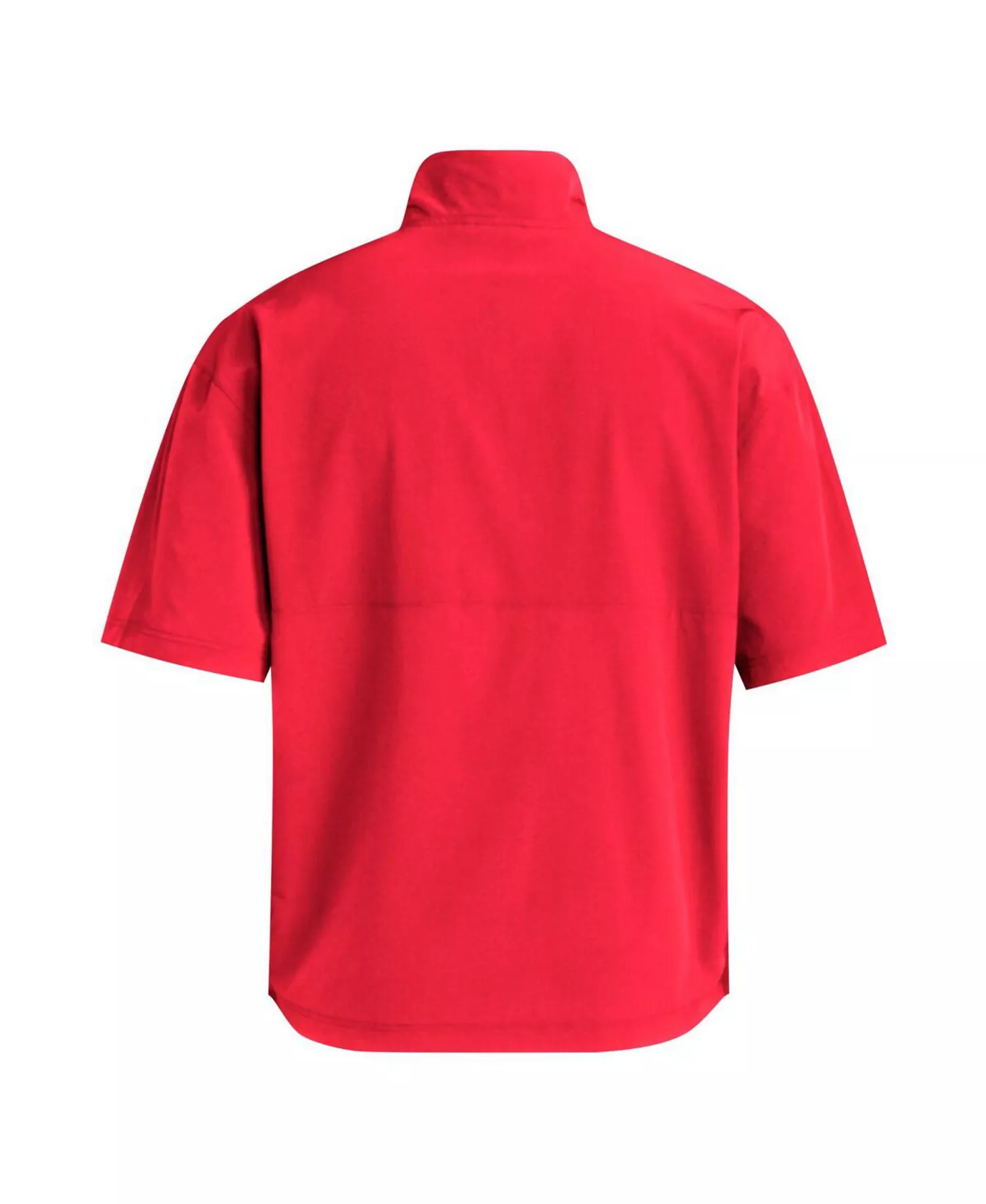 Men's Scarlet Nebraska Huskers Woven Quarter-Zip Short Sleeve Pullover Sweatshirt - Scarlet - 2XL