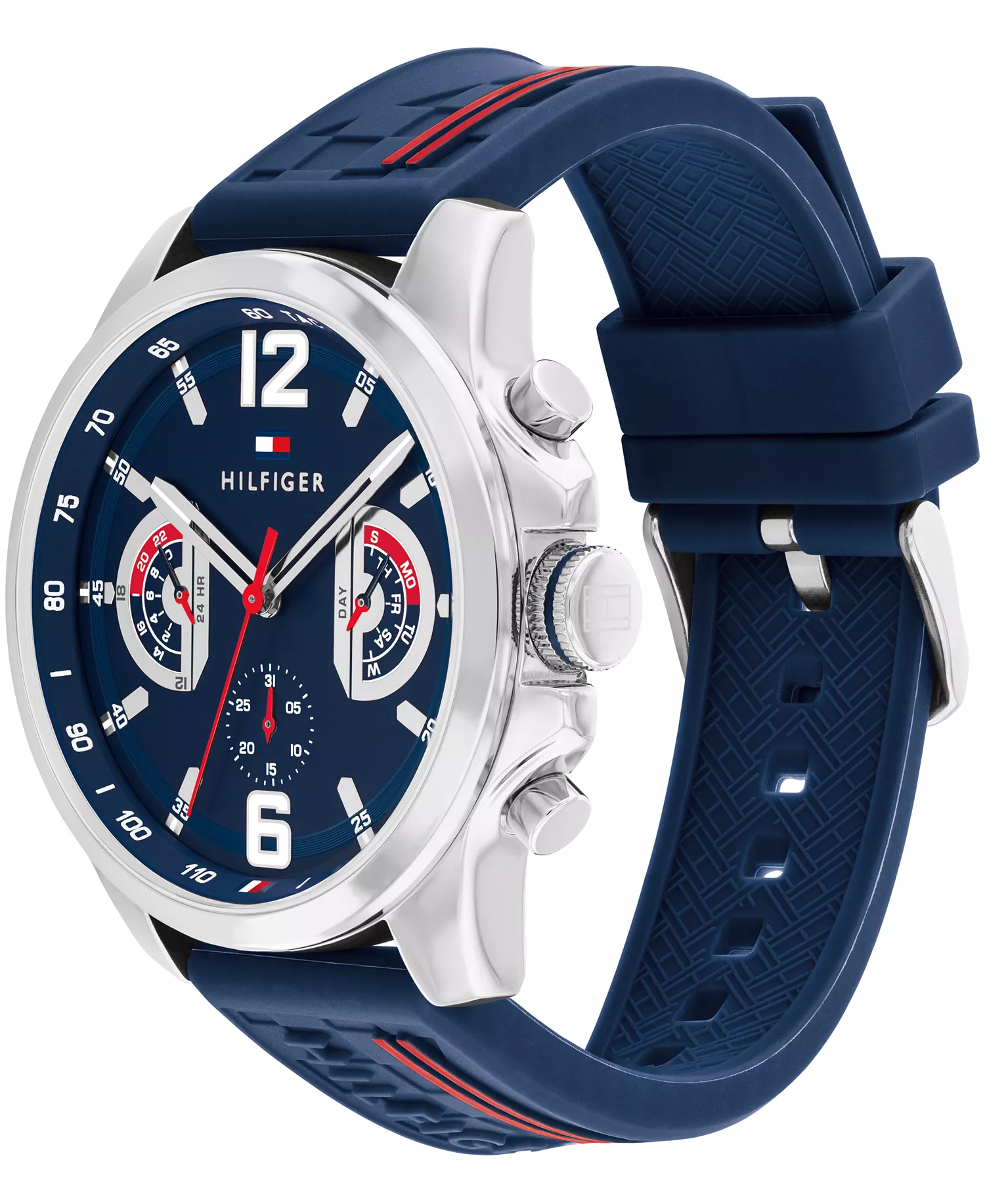Men's Quartz Navy Silicone Watch 46mm - Navy - 46