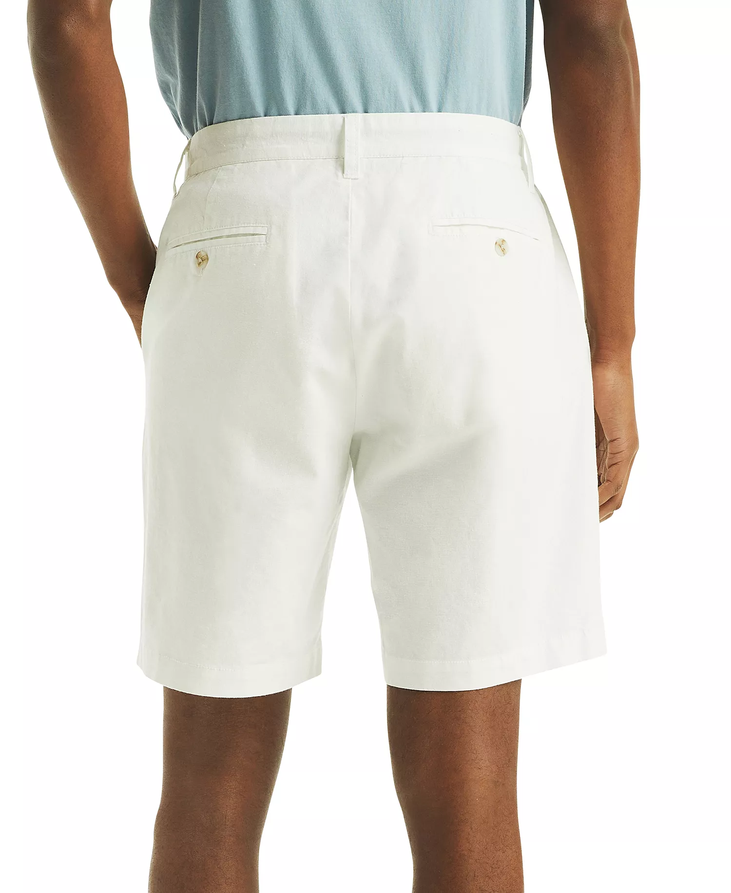 Men's Flat Front Linen-Blend 8.5" Deck Shorts - Bright White - 38