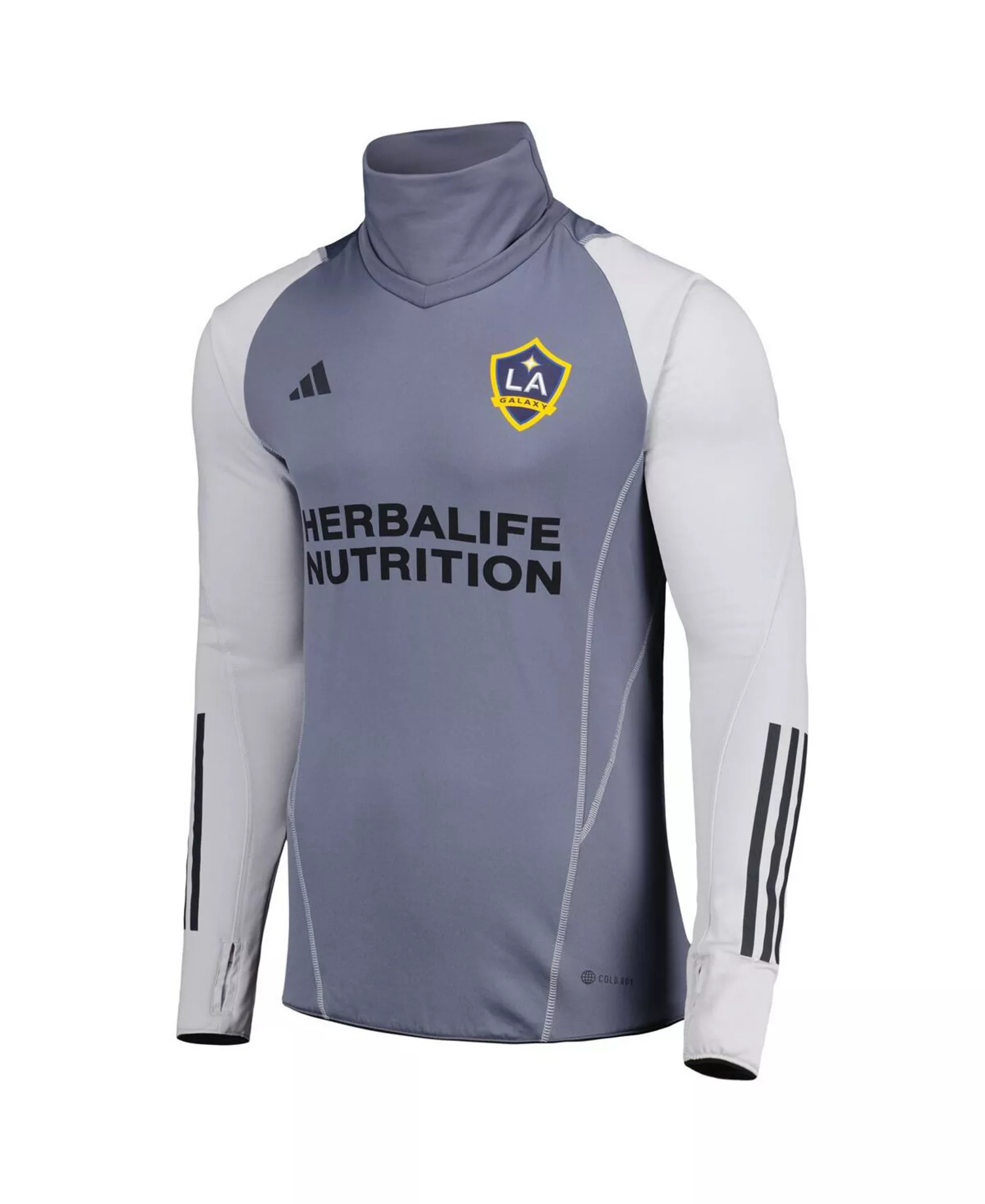 Men's Gray LA Galaxy Warm Raglan COLD.RDY Top - Gray - 2XL