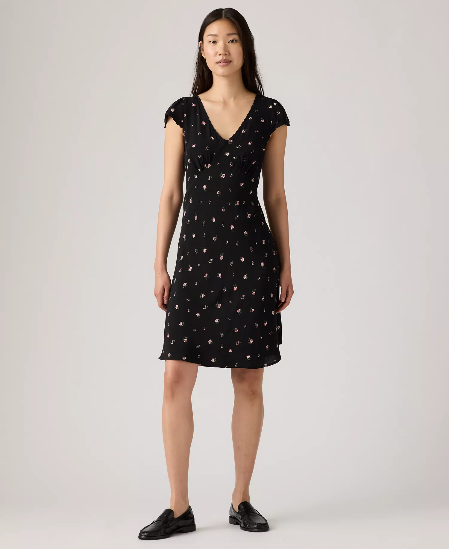 Women's Ellory Slim Fit Short Sleeve Dress - Black - L