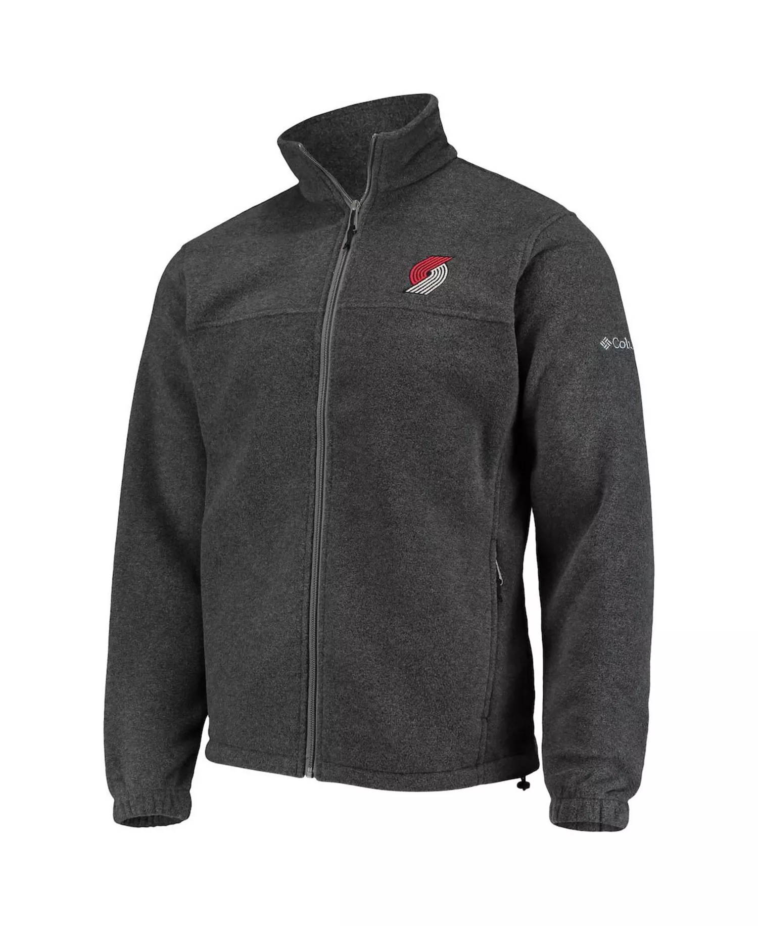 Men's Portland Trail Blazers Heathered Charcoal Flanker Full-Zip Jacket - Heathered Charcoal - Medium