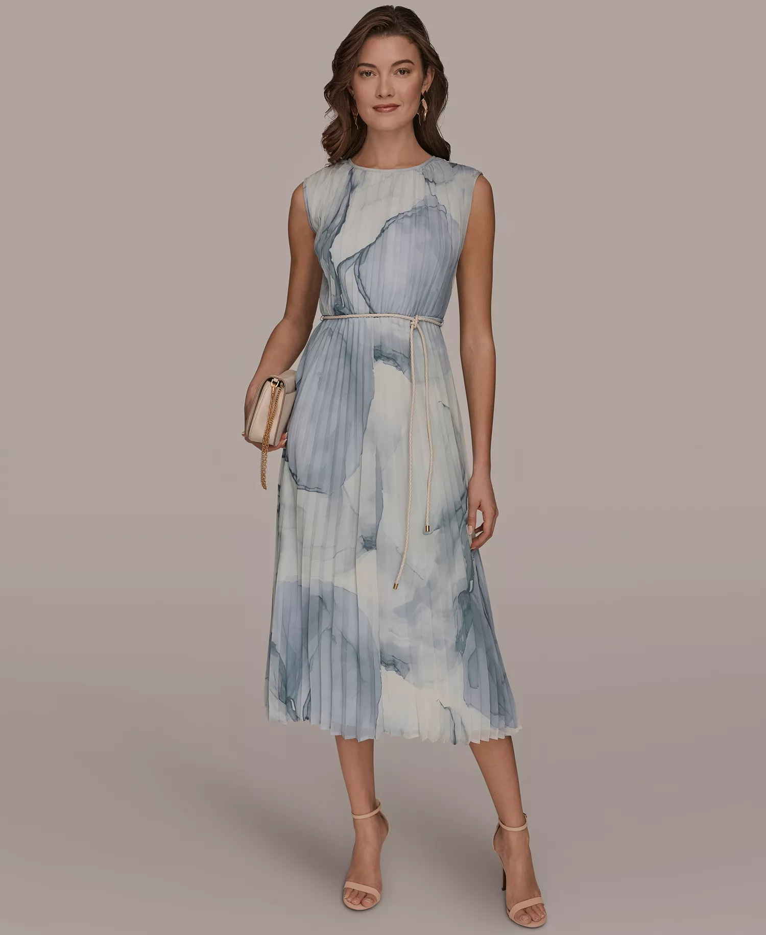 Women's Sleeveless Pleated A-Line Midi Dress - Dusk Multi - 10