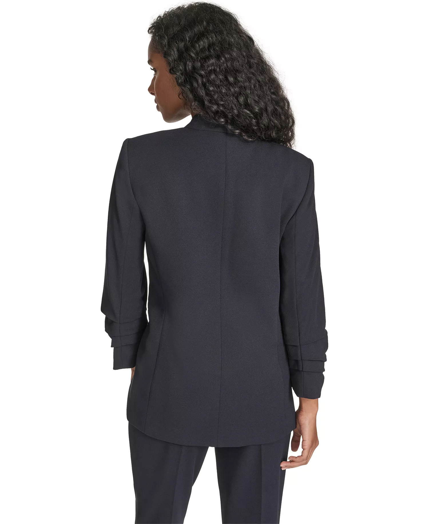 Petite Collarless Padded Jacket - Navy - 10P