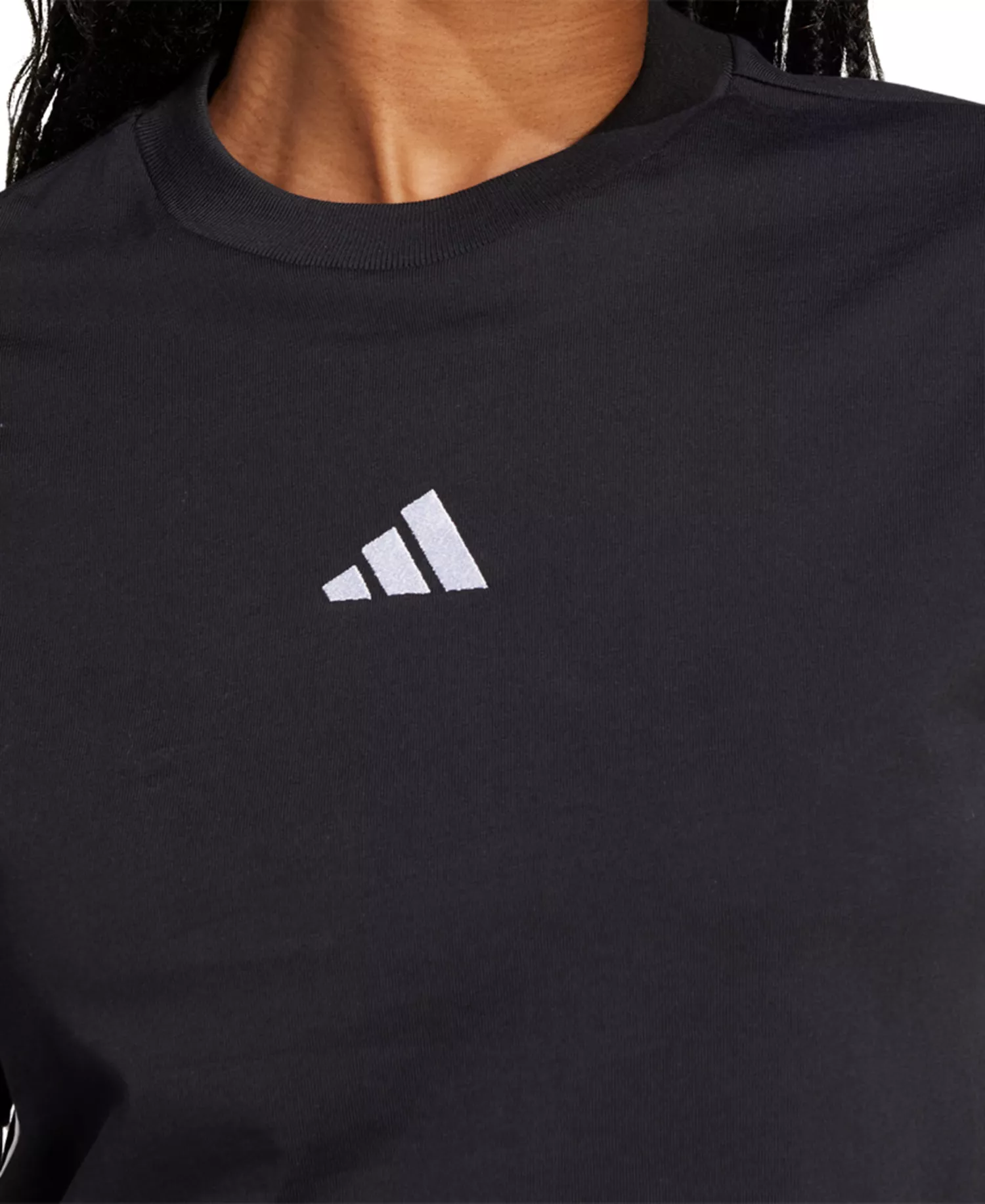 Women's Essentials 3-Stripes Cotton T-Shirt - Black/white - S