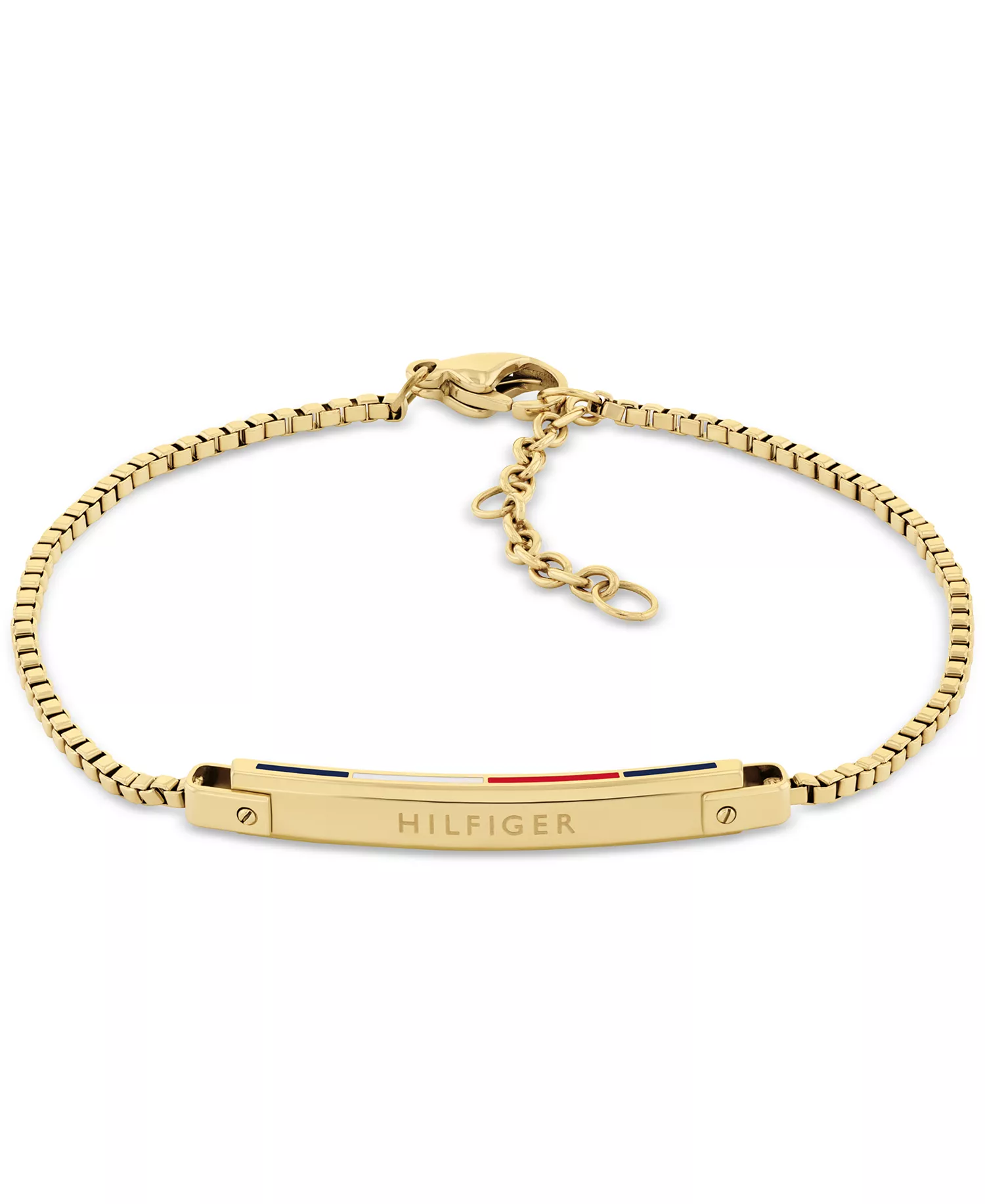 Linear Logo Plaque Chain Bracelet - Gold - ONE SIZE