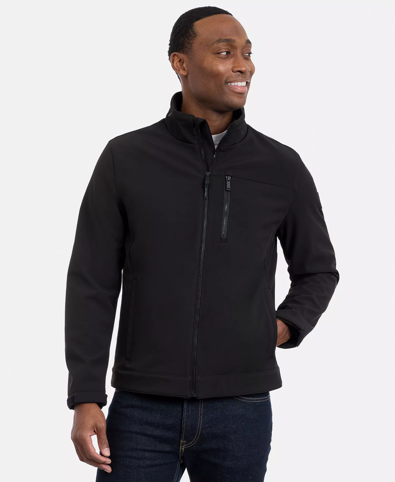 Men's Water Resistant Softshell Jacket - Black - 2XL