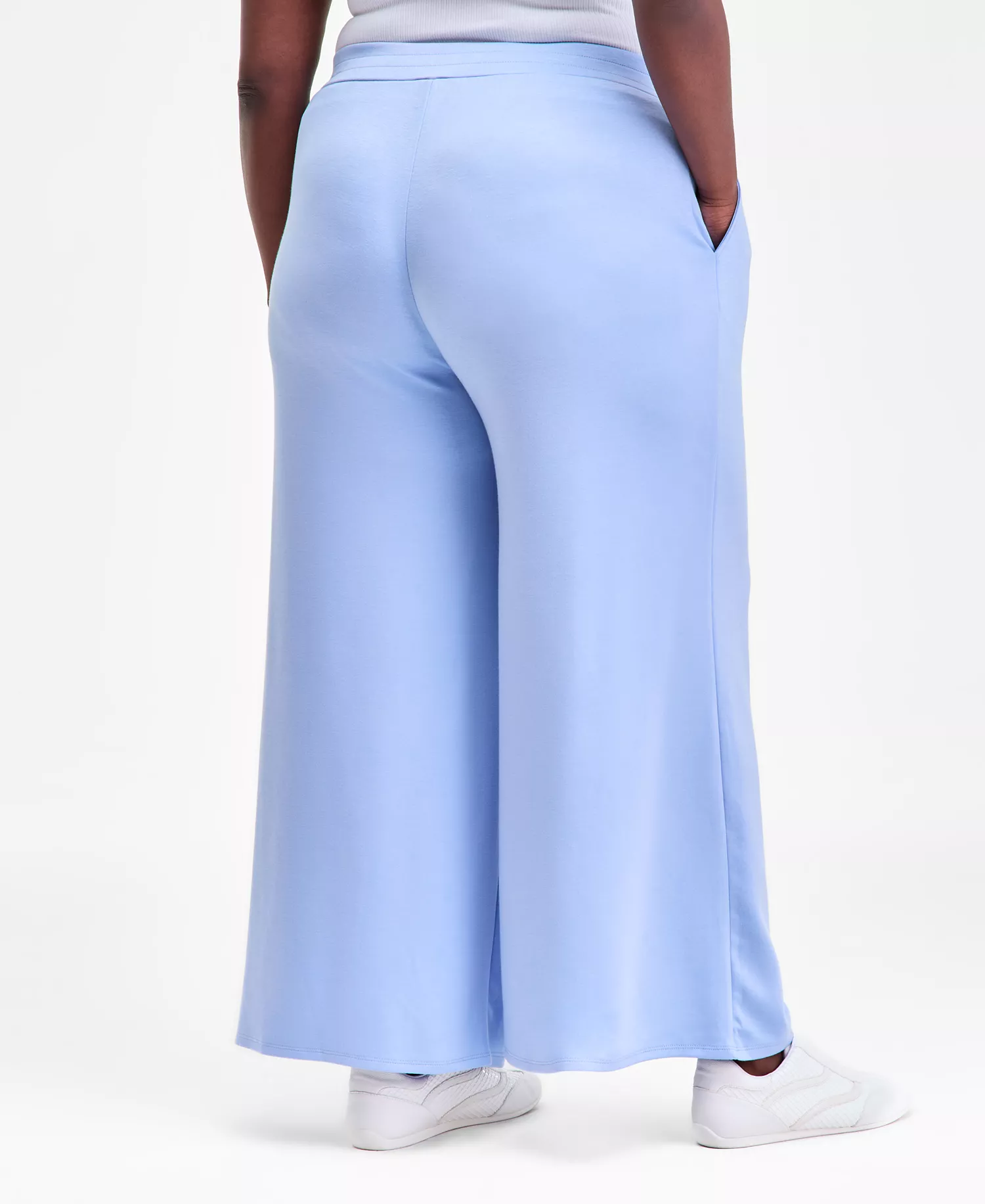 Plus Size Pull-On Wide-Leg Sweatpants, Macy's Exclusive  - Air Blue - 0X