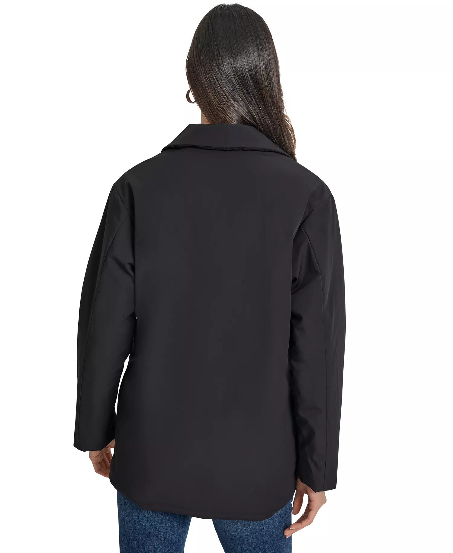 Women's One-Button Puffer Blazer - Black - XS