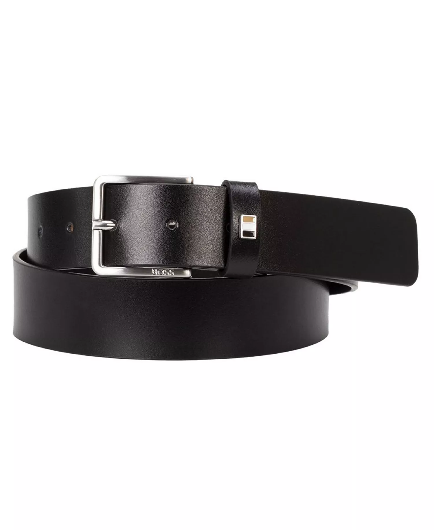 Ther Men's Classic Leather Flag Belt - Black - 30