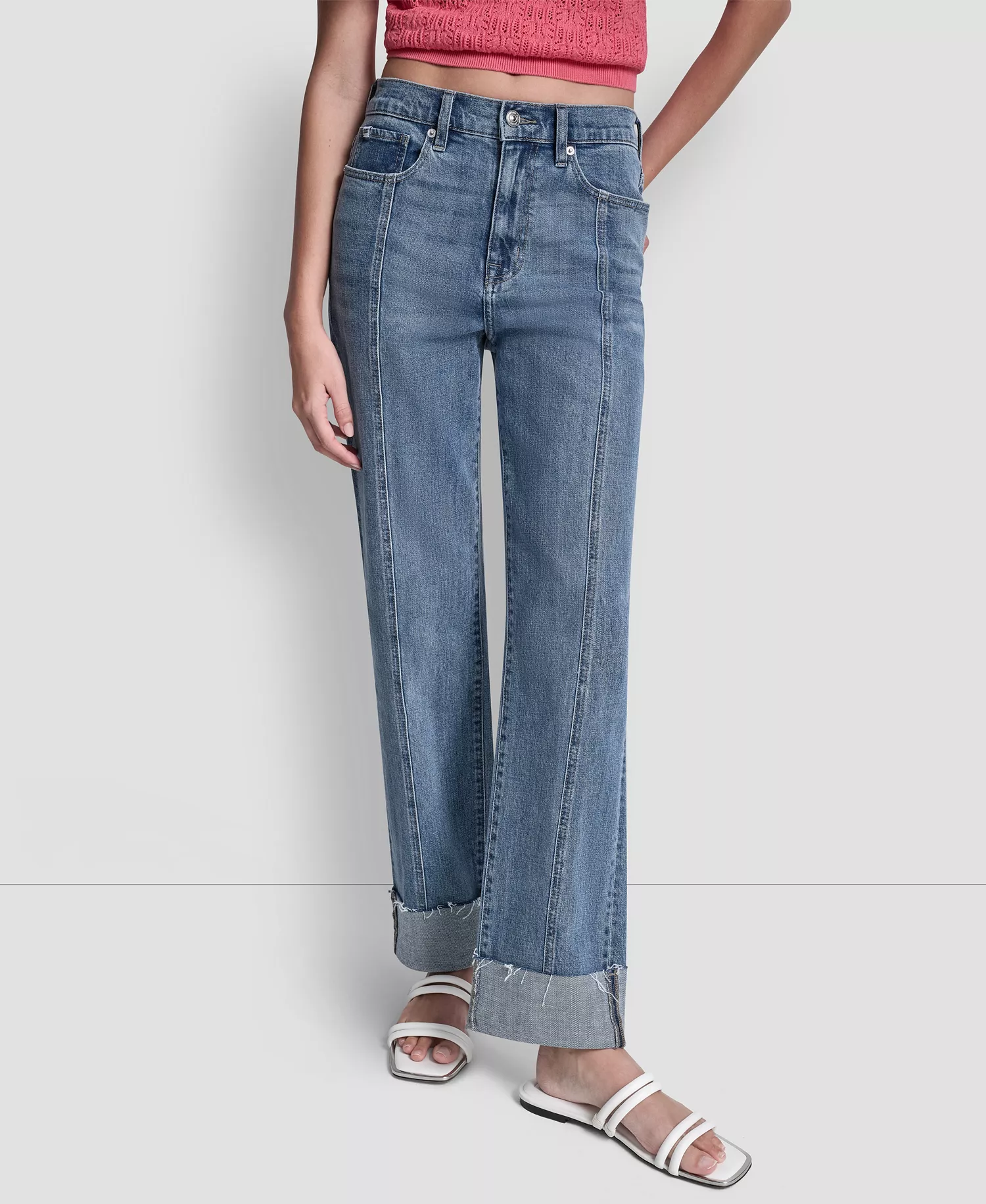 Women's High-Rise Seamed Classic Straight Leg Jeans - Westside - 24