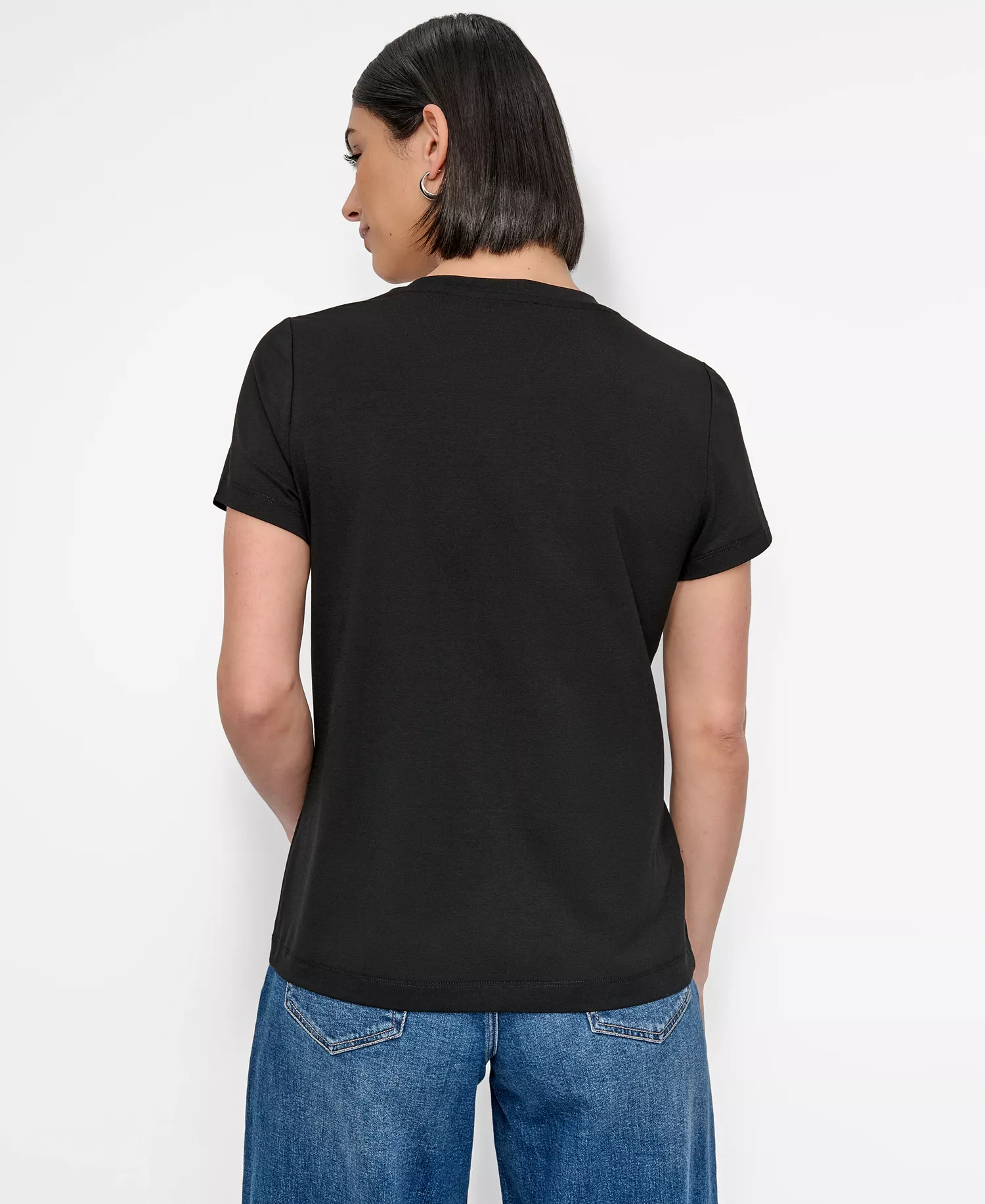 Women's Bow Bridge Conversational Crewneck Tee - Black - L