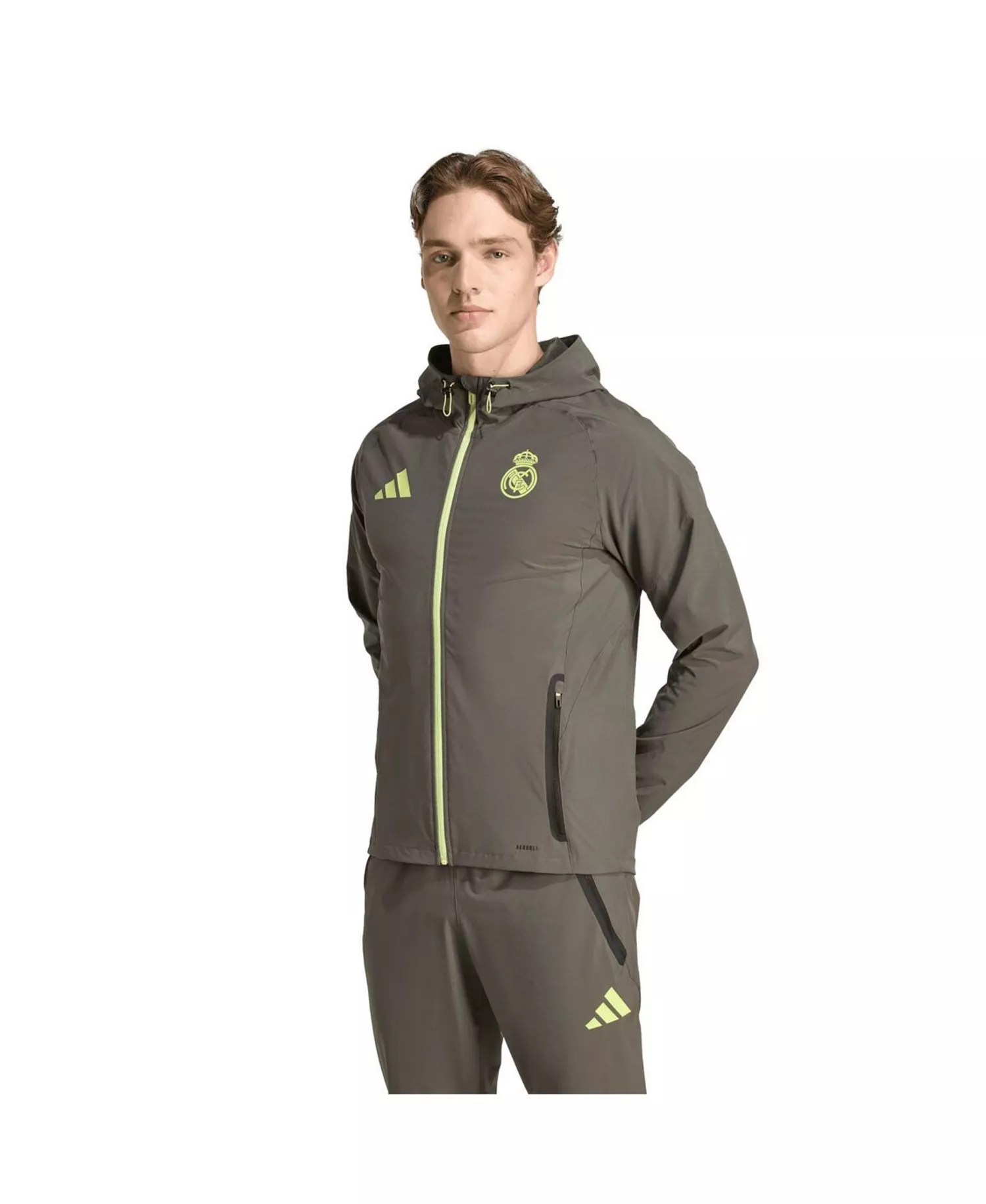 Men's Olive Real Madrid 2025/26 Tiro Vis Tech Travel Jacket - Olive - 2XL
