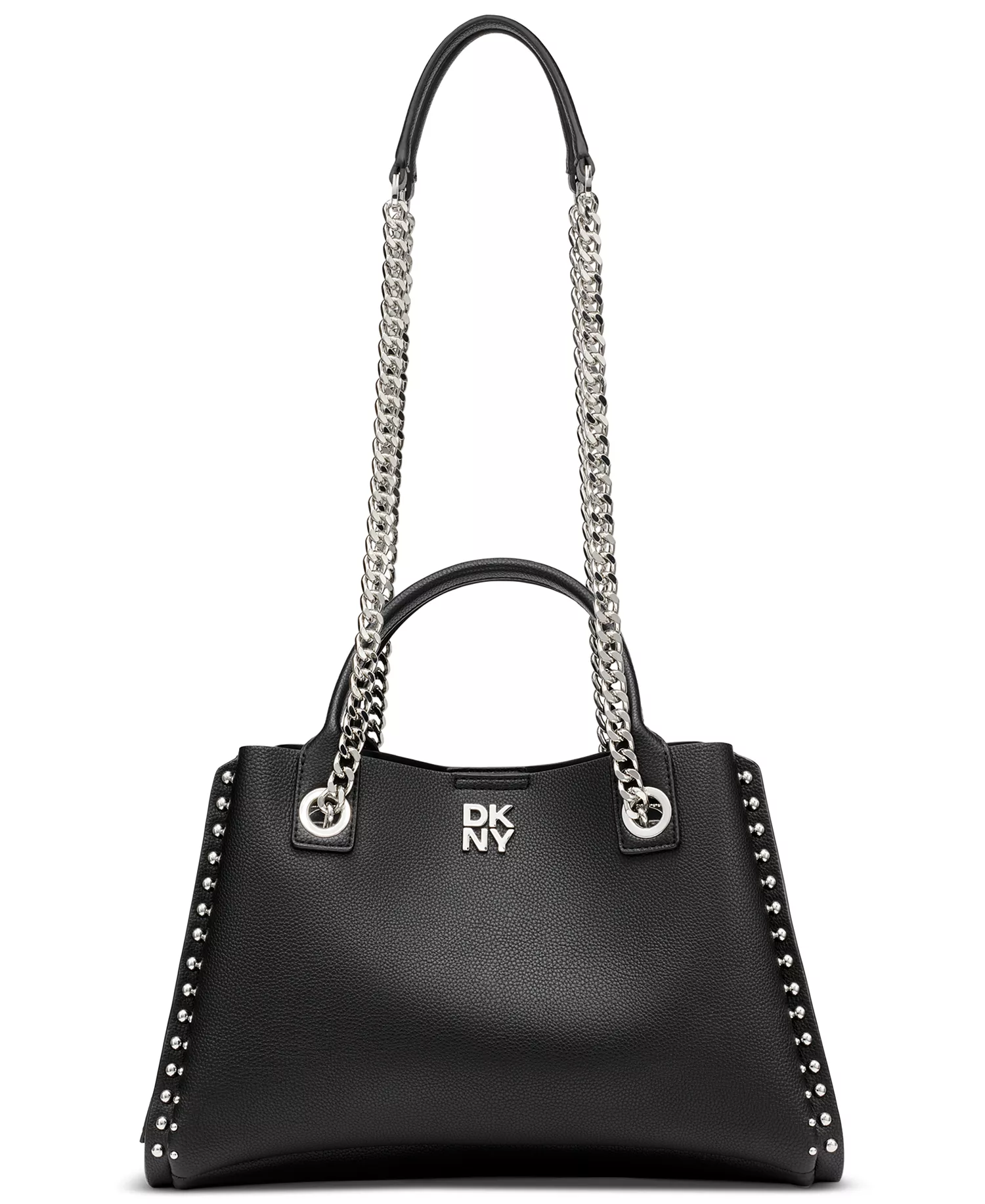 Josie Medium Studded Satchel - Black/silver - NO SIZE