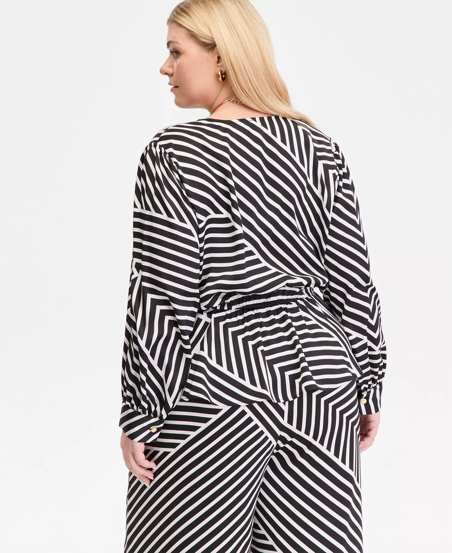 Plus Size Printed Blouson-Sleeve Peplum Top, Macy's Exclusive  - Rilla Patch - 0X