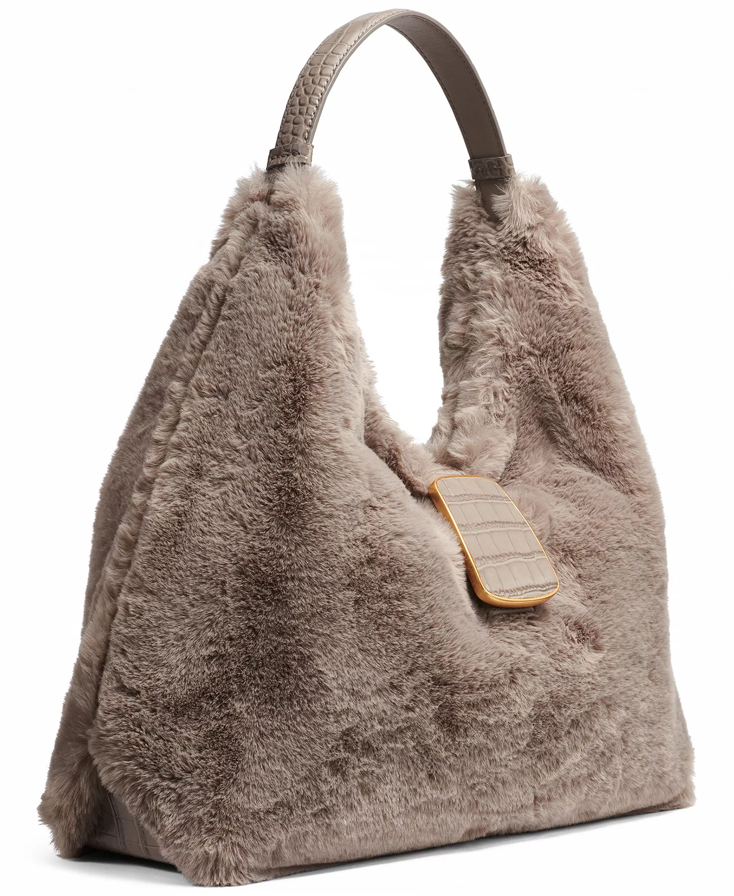 Percale Faux Fur Mini Shoulder Bag - Cloud (Gray) - NO SIZE