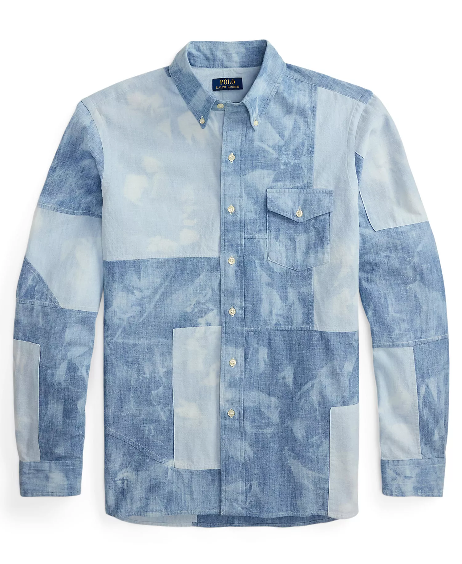 Men's Long-Sleeve Chambray Classic Shirt - Pieced Chambray - 2XL