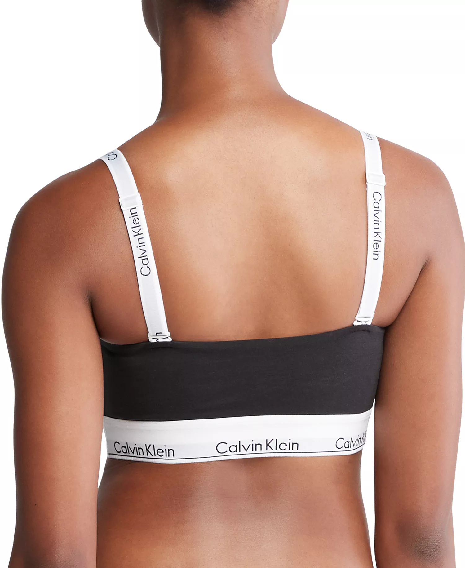 Calvin Klein Women's Modern Cotton Lightly Lined Bandeau Bralette QF7628 - Black - S