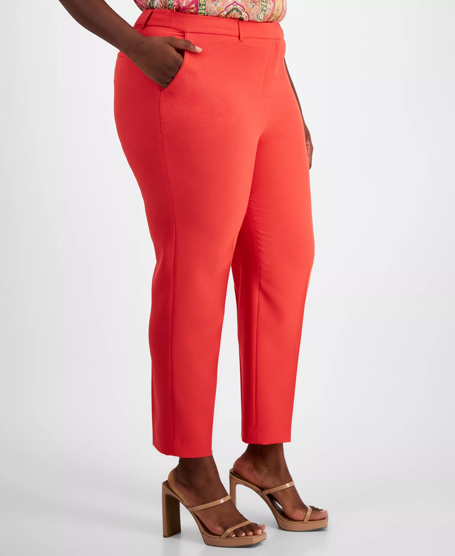 Plus Size Classic Mid Rise Ankle Pants - Grenadine - 14W