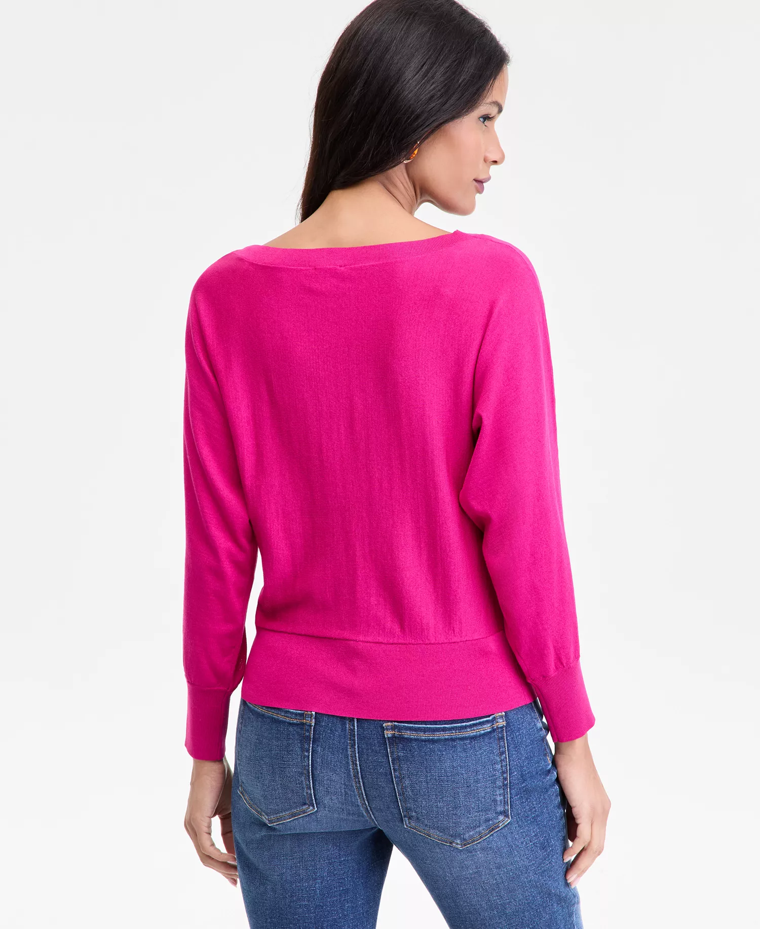 Women's Boat-Neck Sweater, Macy's Exclusive - Bright Fuchsia - L