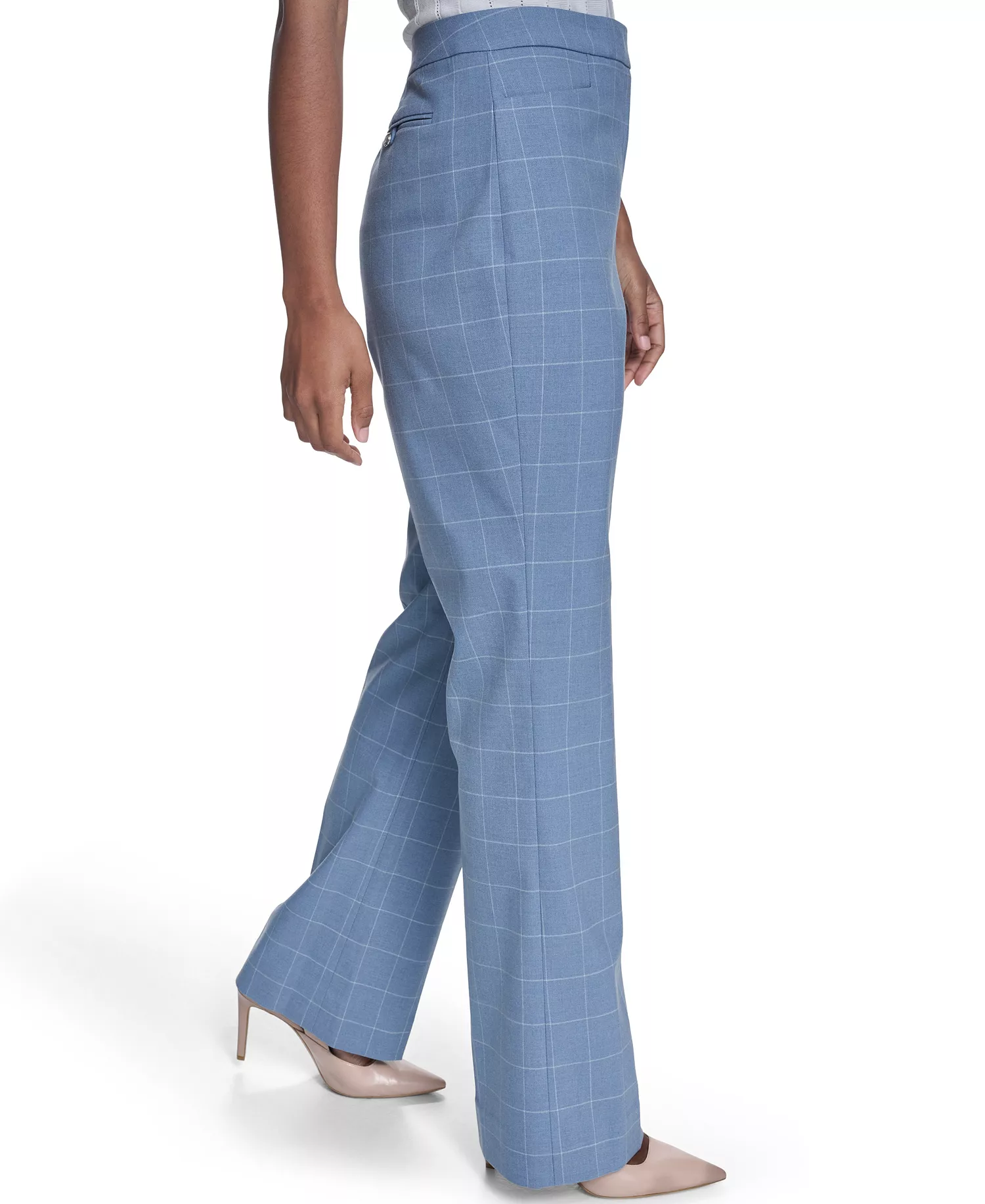 Women's Windowpane Modern Fit Pants - Light Flint/cream - 10