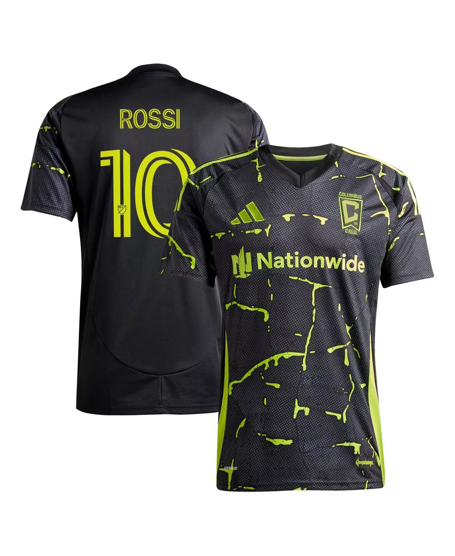 Men's Diego Rossi Black Columbus Crew 2025 The Goosebumps Kit Replica Player Jersey - Black - 2XL