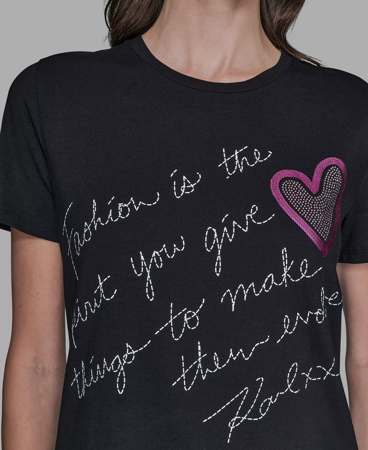 Women's Printed Short-Sleeve T-Shirt - Black - L