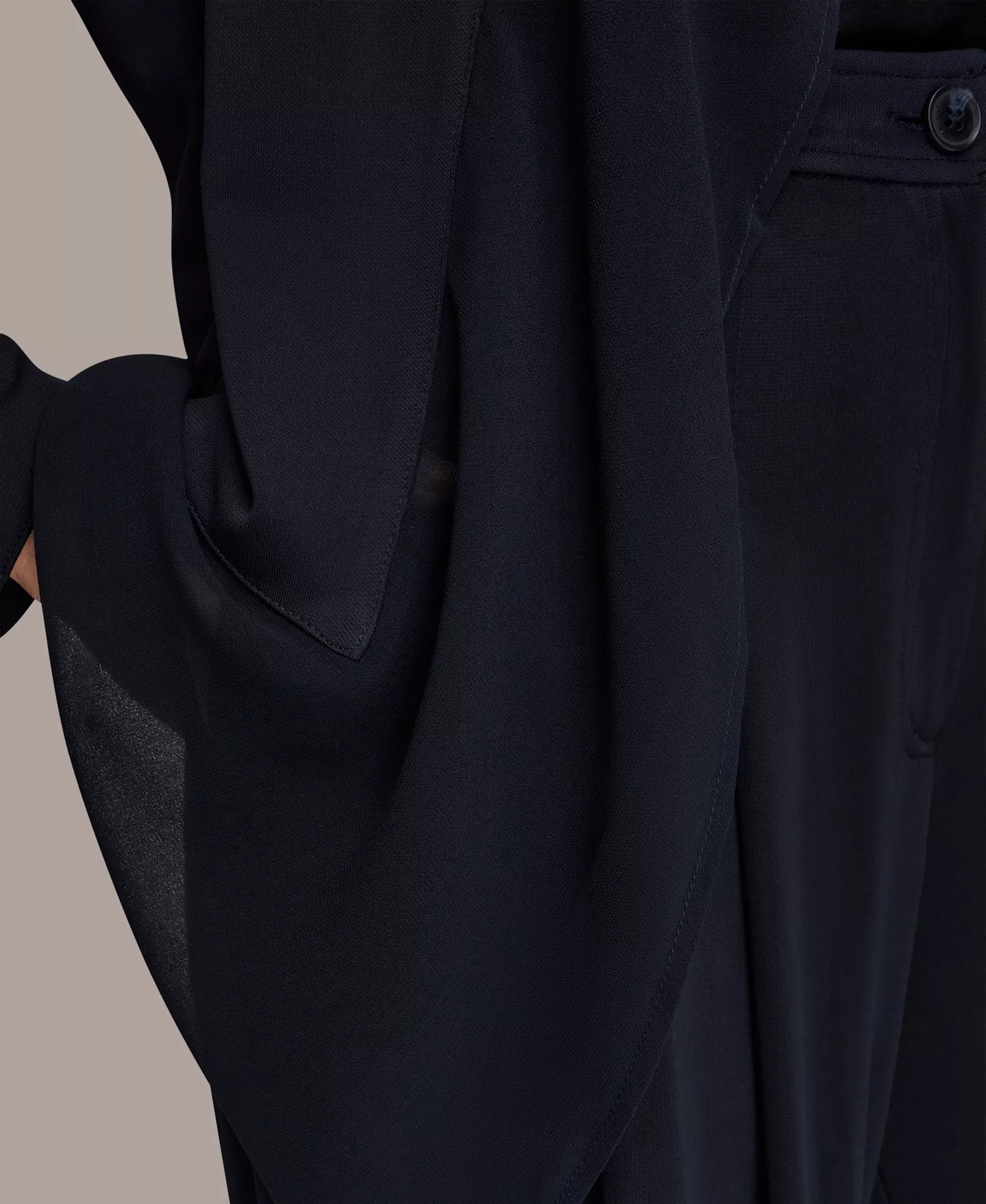 Women's Ruffle Front Jacket - Black - L