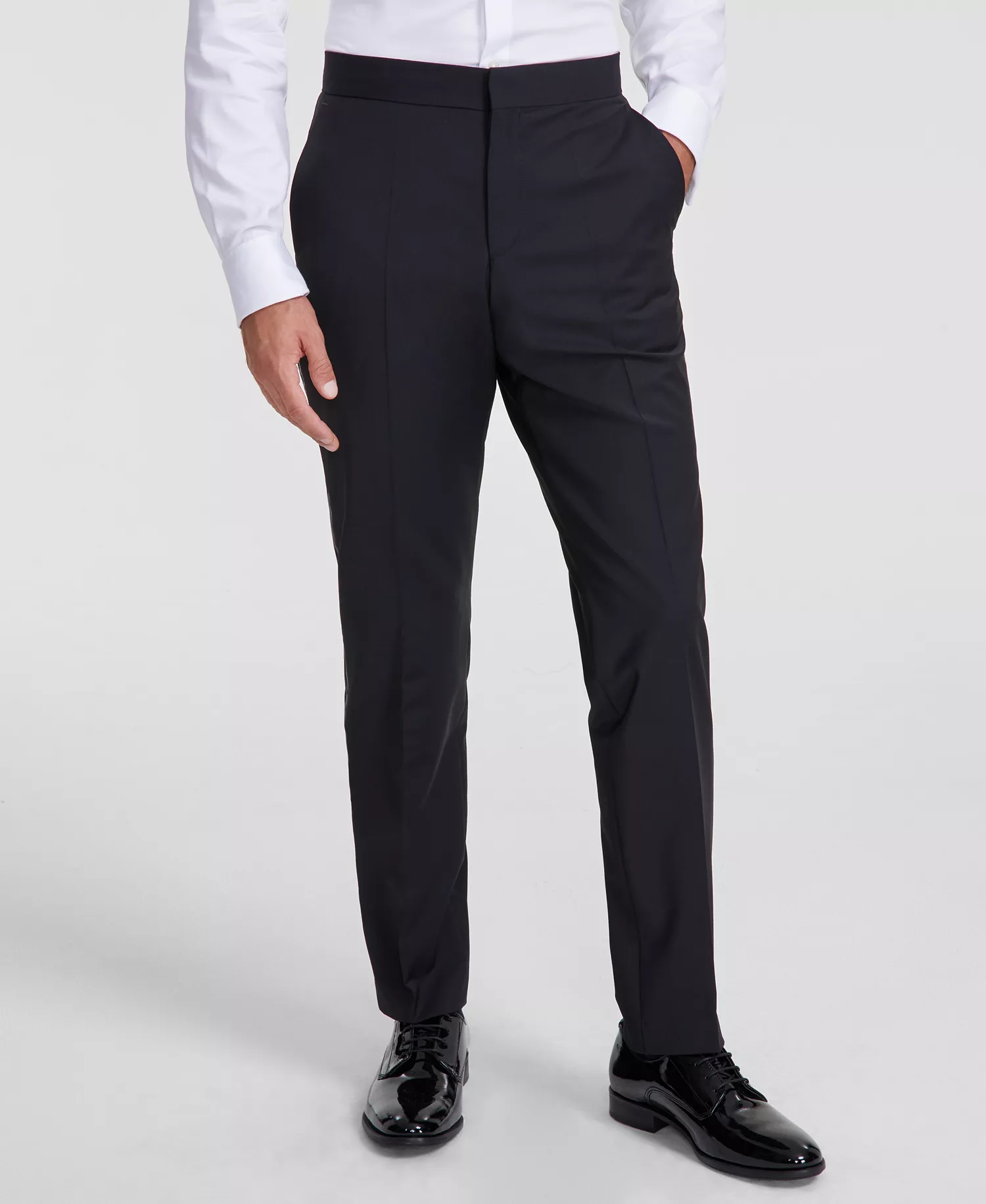 Men's Modern-Fit Wool Blend Super Flex Stretch Tuxedo Pant - Black - 30R