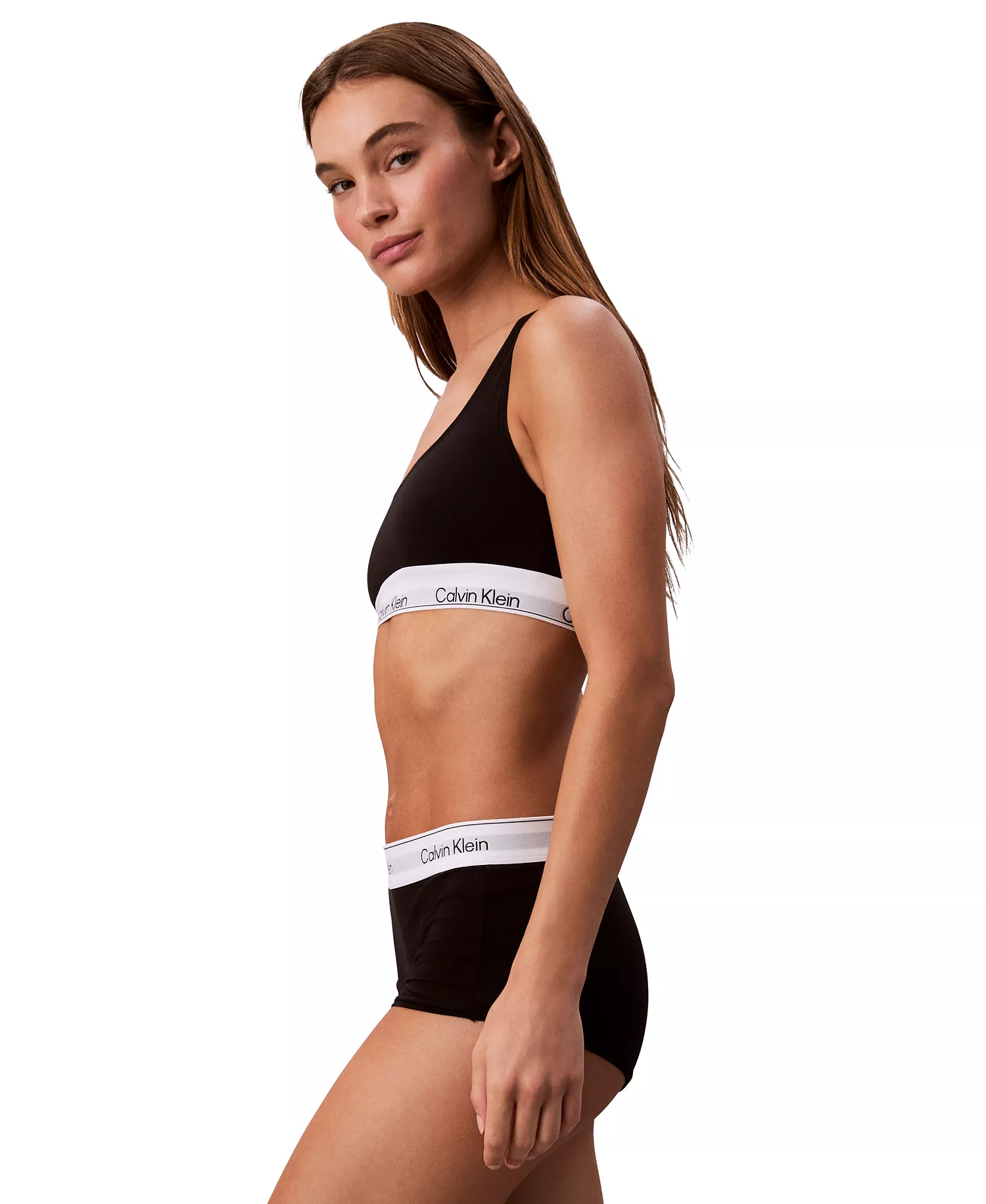 Women's Icon Cotton Unlined Racerback Bralette QF8493 - Black - L