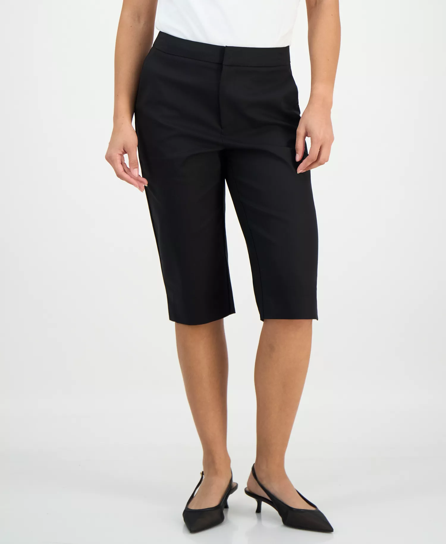 Petite High-Rise Capri Pants, Macy's Exclusive - Deep Black - 0P
