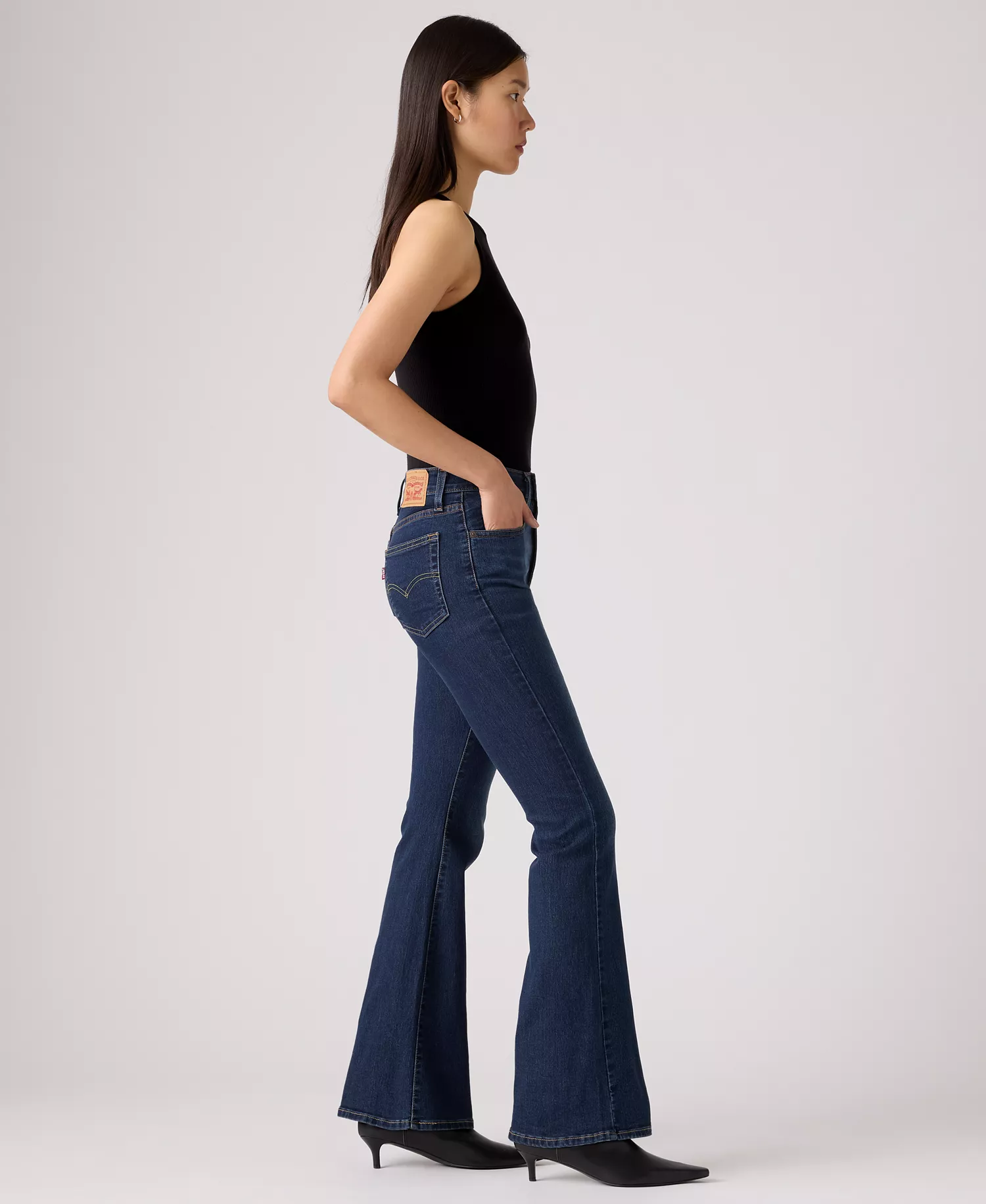 Women's High Rise Slim Fit Flare Jeans - Eternal Indigo Dark - 24