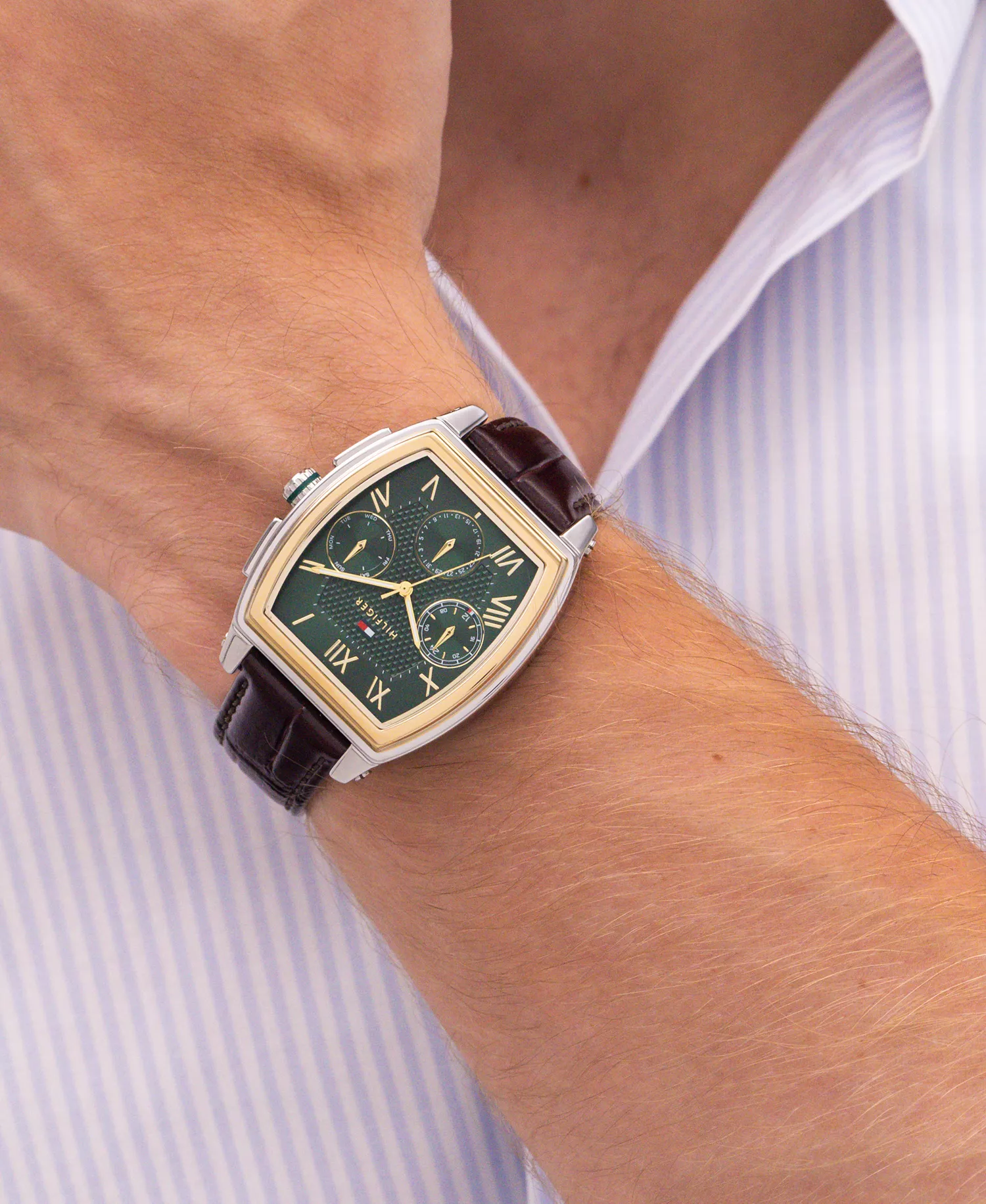 Men's Multifunction Dark Brown Leather Bracelet Watch, 36mm - Dark Brown - NO SIZE