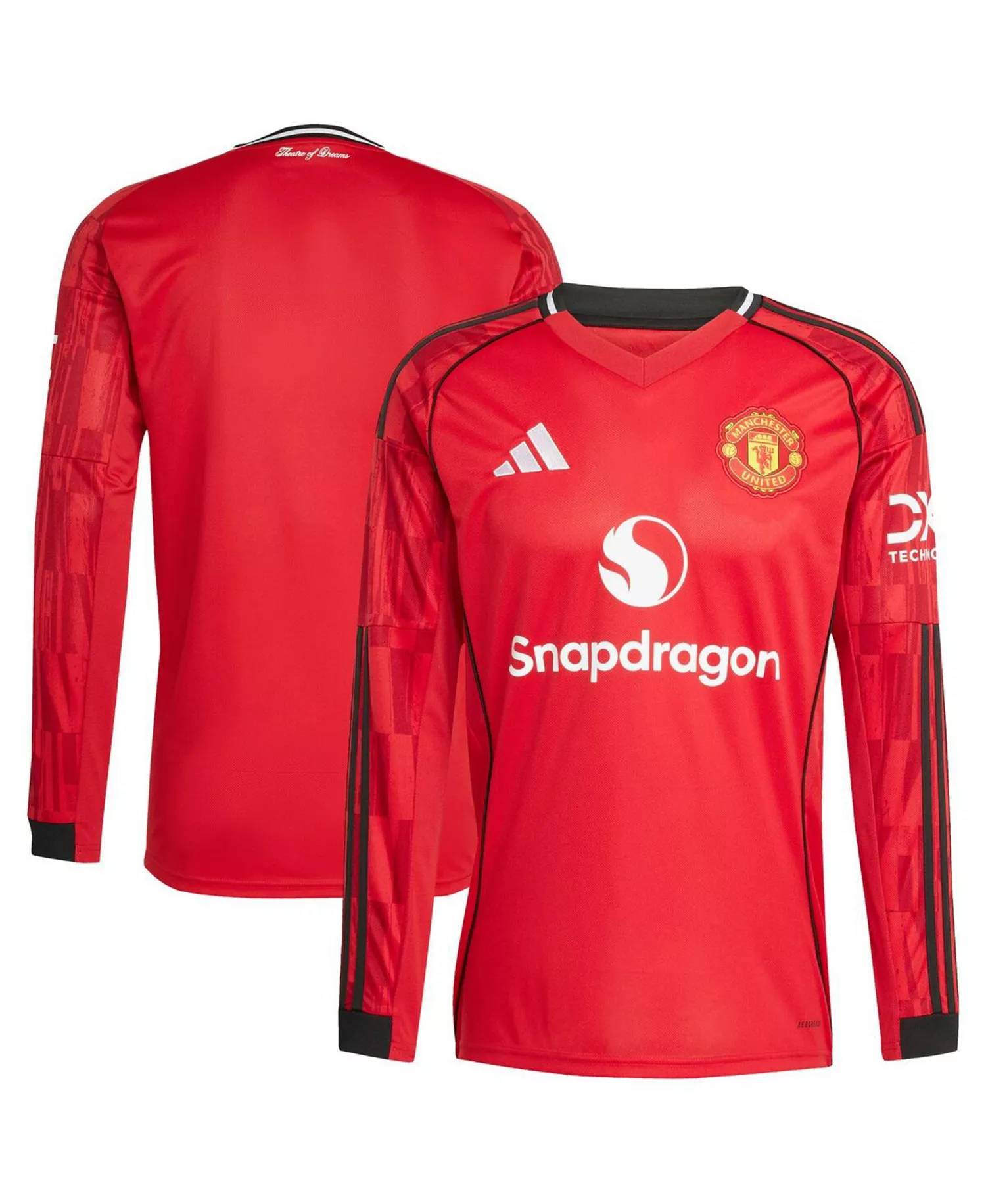Men's Red Manchester United Home 2025/26 Replica Long Sleeve Jersey - Red - XL